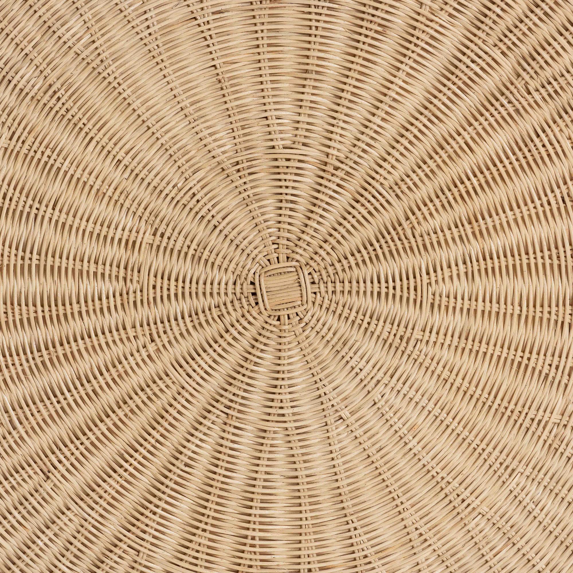 bali & pari Silvia Natural Rattan Coffee Table - Handwoven Wicker Accent Cocktail Table with Pedestal Base for Living Room or Sunroom