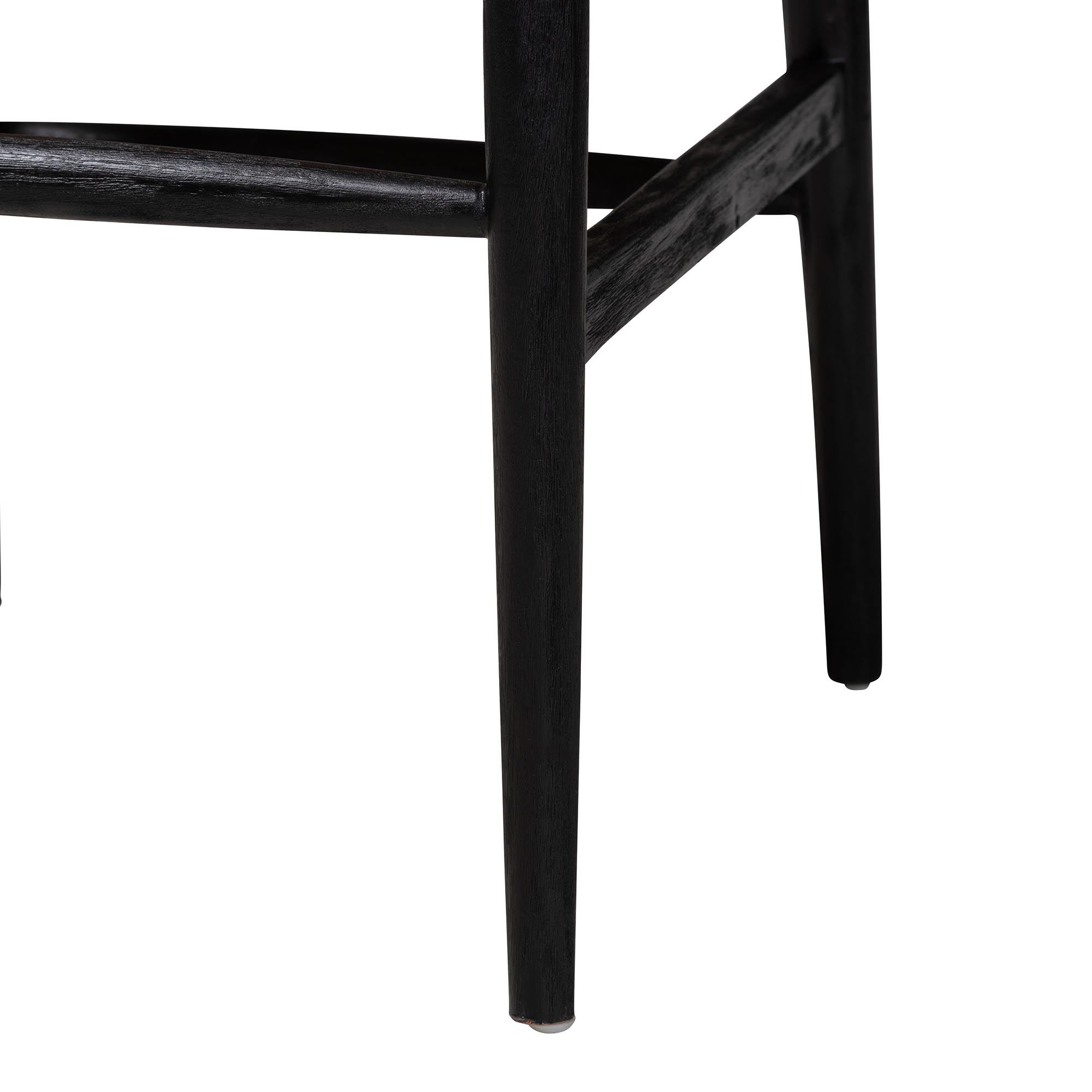 bali & pari Fika Wishbone Dining Chair with Handwoven Seagrass Seat - Mahogany Wood Frame Armchair for Modern Coastal Dining Rooms, Black