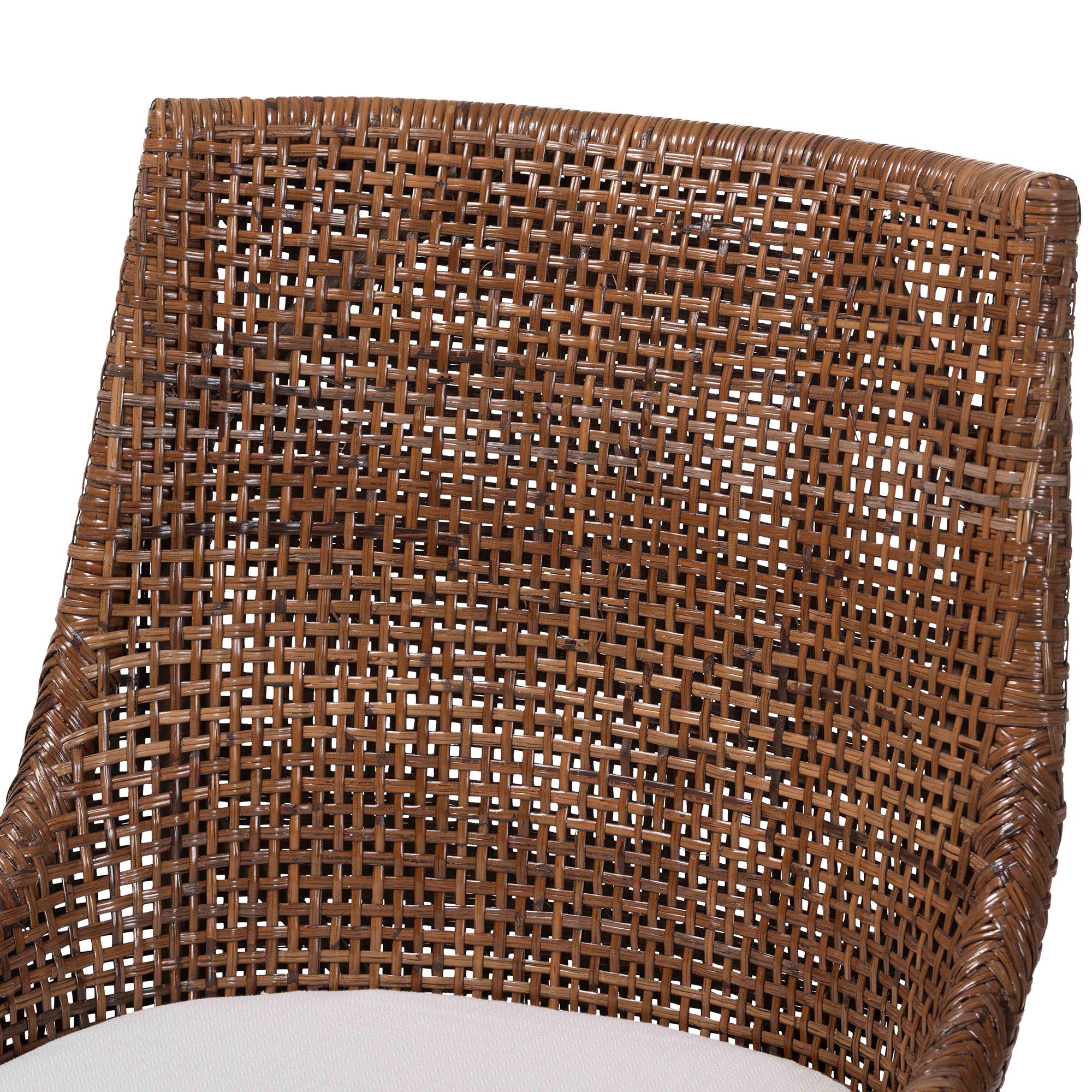 bali & pari Bella Swivel Rattan Counter Stool with Cushion - Handwoven Wicker Kitchen Island Seating with Backrest and Footrest, Coffee Bean