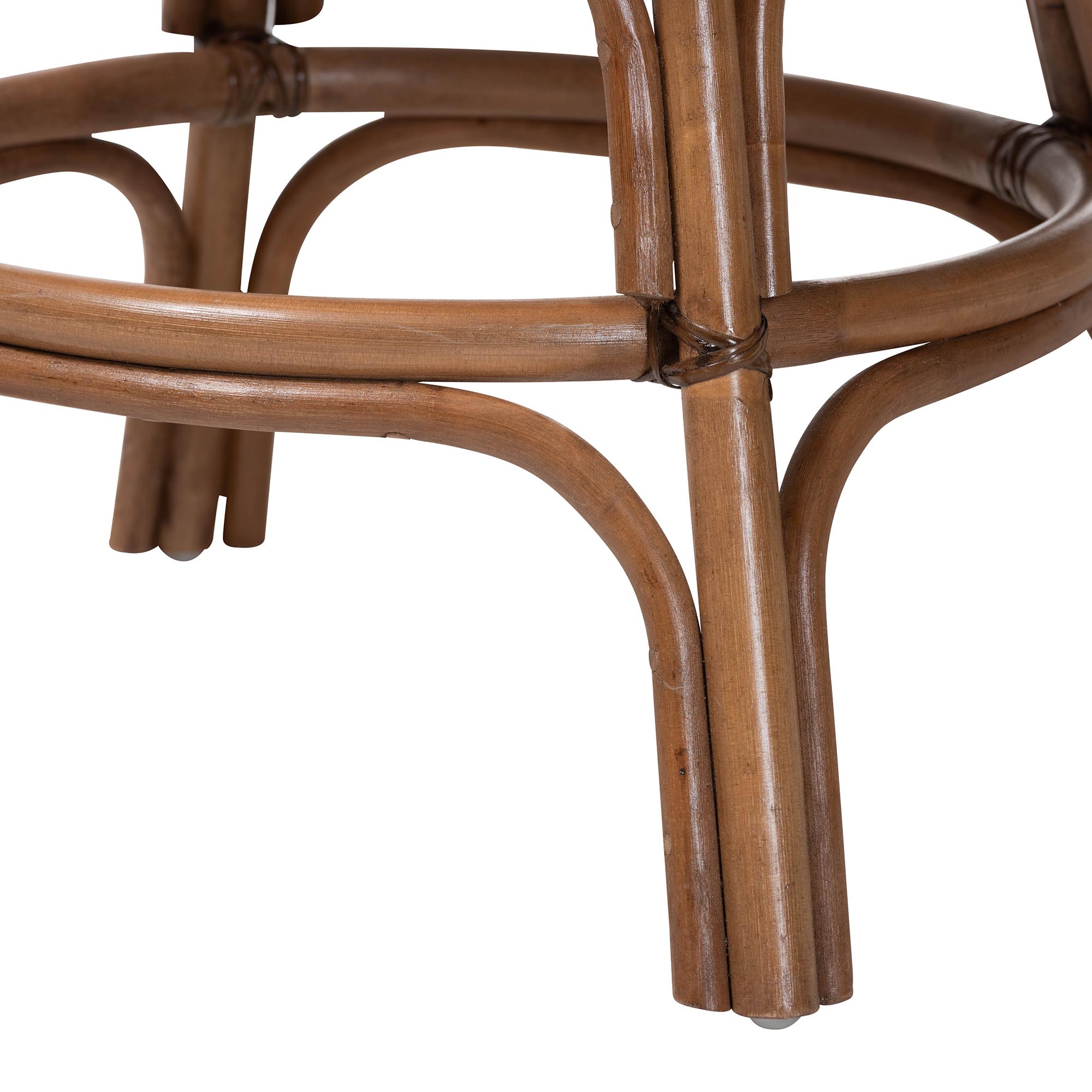 bali & pari Bella Swivel Rattan Counter Stool with Cushion - Handwoven Wicker Kitchen Island Seating with Backrest and Footrest, Coffee Bean