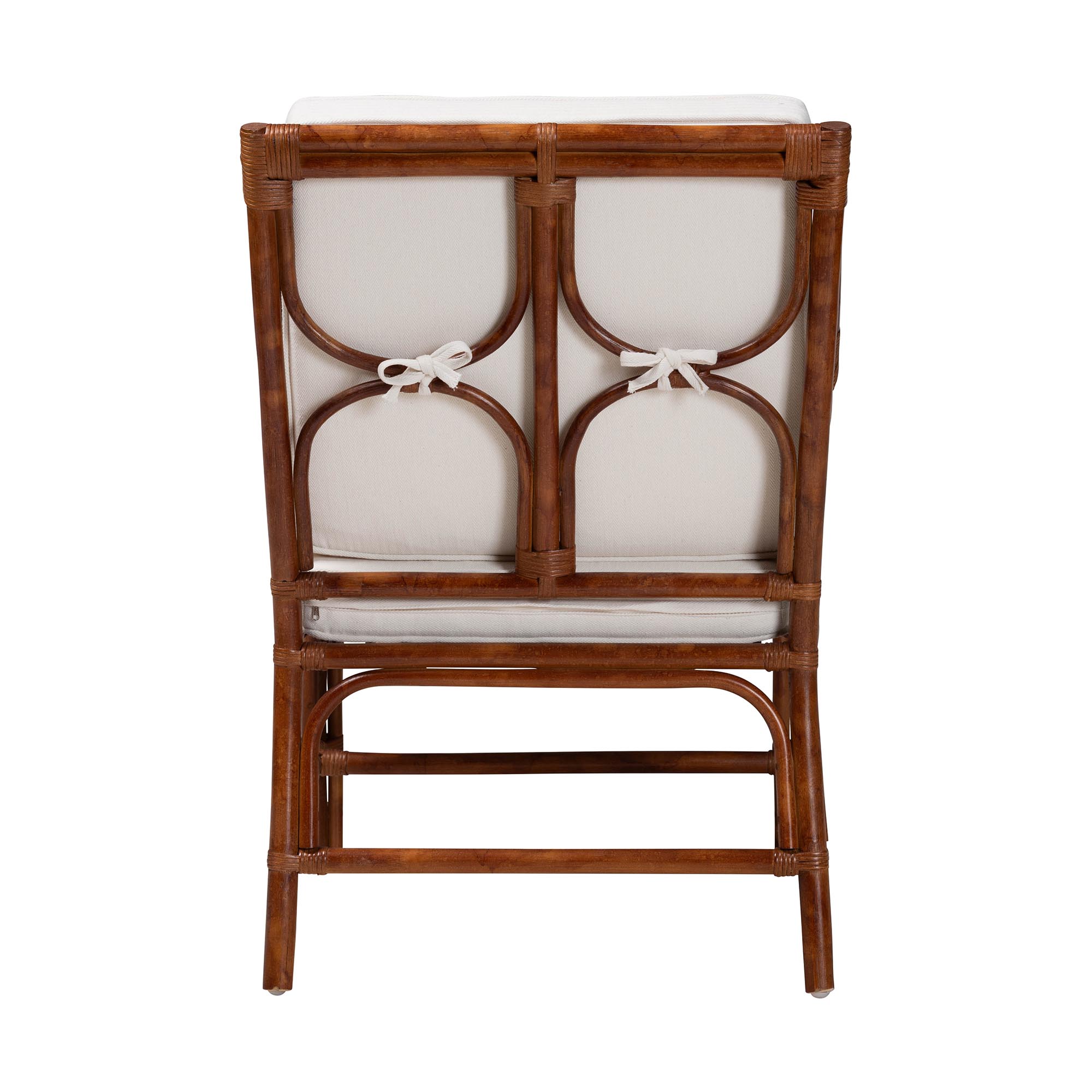 bali & pari Cleantha Marbled Tortoise Natural Rattan Armchair - Handcrafted Wicker Accent Chair with Curved Armrests and Cushioned Seat for Coastal Living Room or Sun Room
