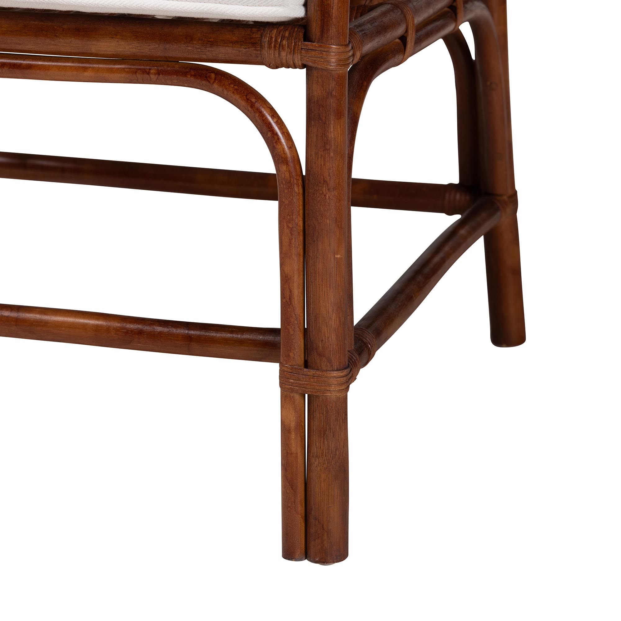 bali & pari Cleantha Marbled Tortoise Natural Rattan Armchair - Handcrafted Wicker Accent Chair with Curved Armrests and Cushioned Seat for Coastal Living Room or Sun Room
