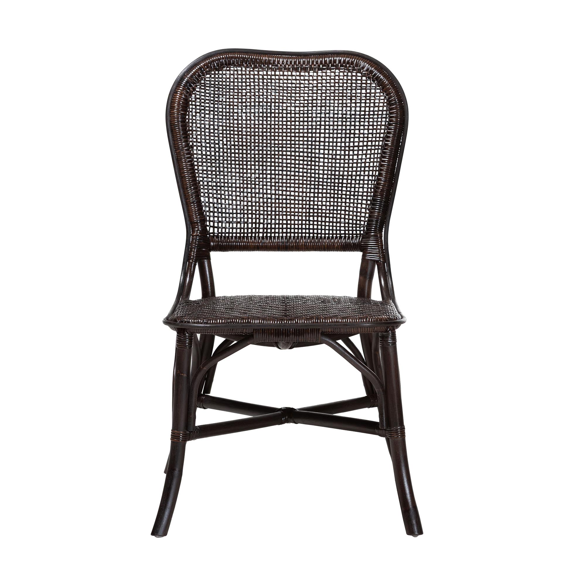 bali & pari Irene Natural Rattan Dining Chair - Handwoven Wicker Accent Chair with Lattice Backrest for Kitchen or Dining Room