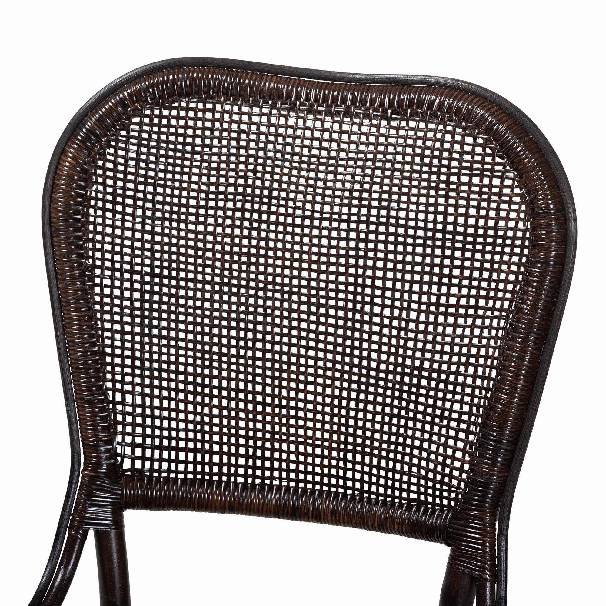 bali & pari Irene Natural Rattan Dining Chair - Handwoven Wicker Accent Chair with Lattice Backrest for Kitchen or Dining Room