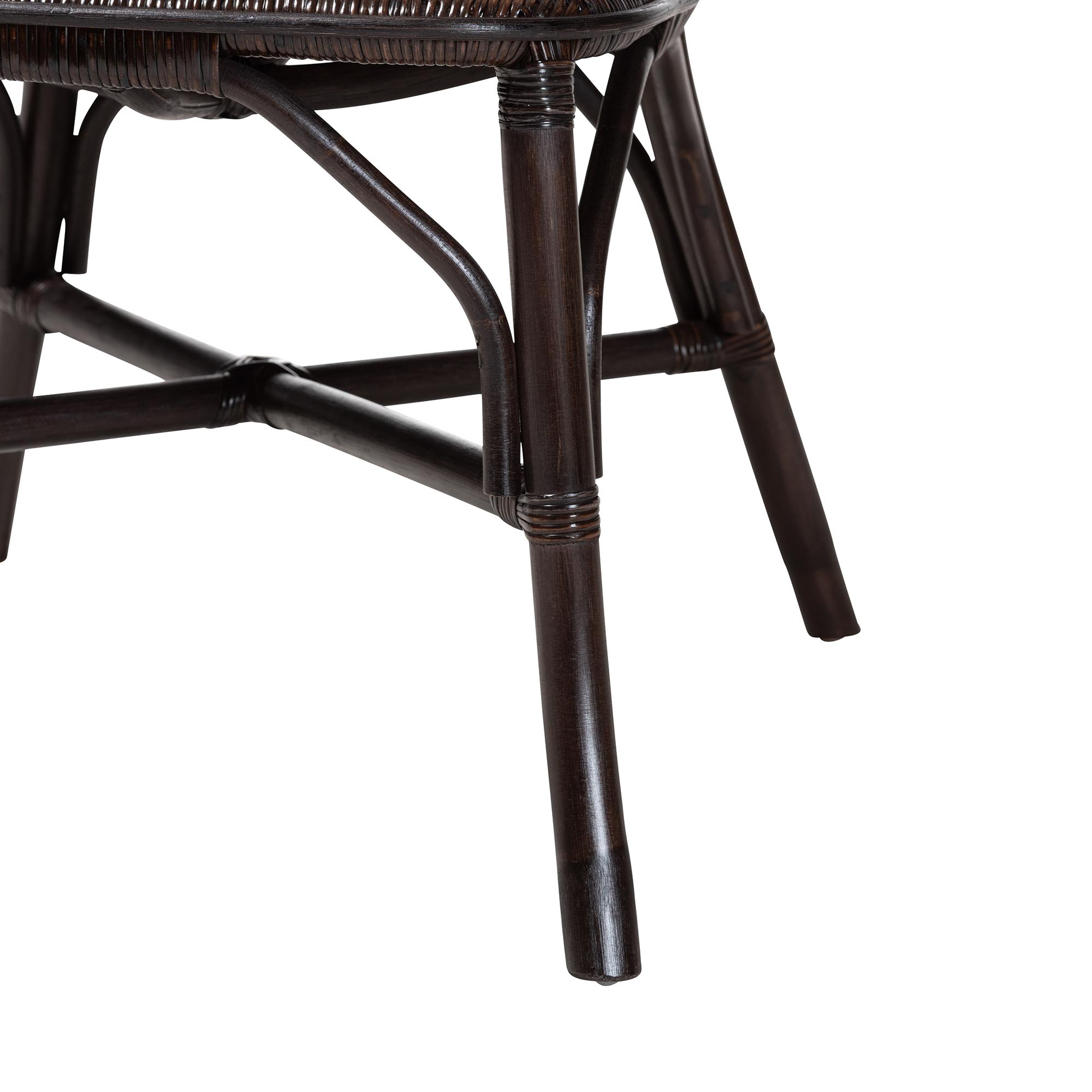 bali & pari Irene Natural Rattan Dining Chair - Handwoven Wicker Accent Chair with Lattice Backrest for Kitchen or Dining Room