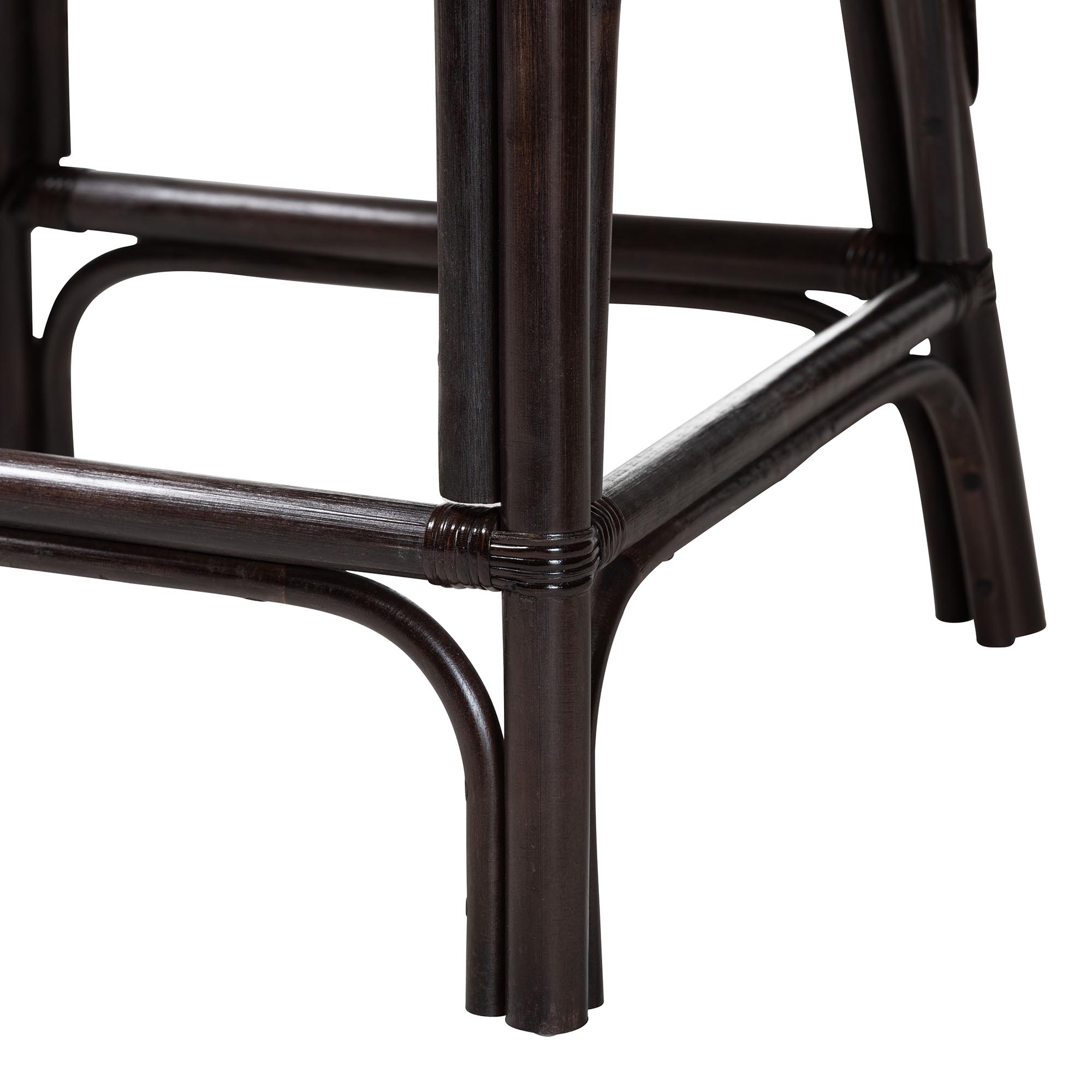 bali & pari Irene Natural Rattan Counter Stool - Handwoven Wicker Accent Stool with Lattice Backrest for Kitchen Island Seating