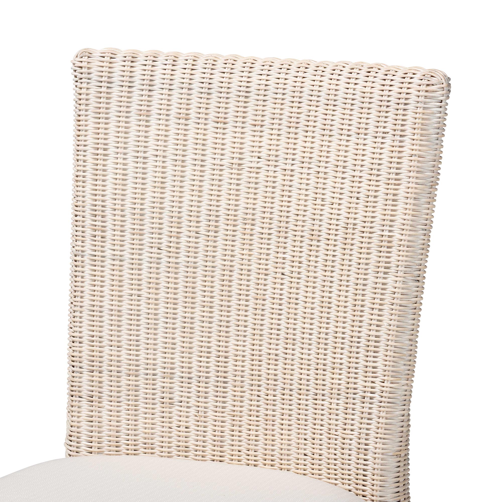 bali & pari Sara Natural Rattan 2-Piece Dining Chair Set - Handwoven Wicker Accent Chair with Scalloped Skirt Base and Tall Backrest