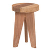 bali & pari Sayen Acacia Wood Multipurpose Accent Stool - Sculptural End Table with Flared Tripod Base for Living Room, Bedroom or Dining Room