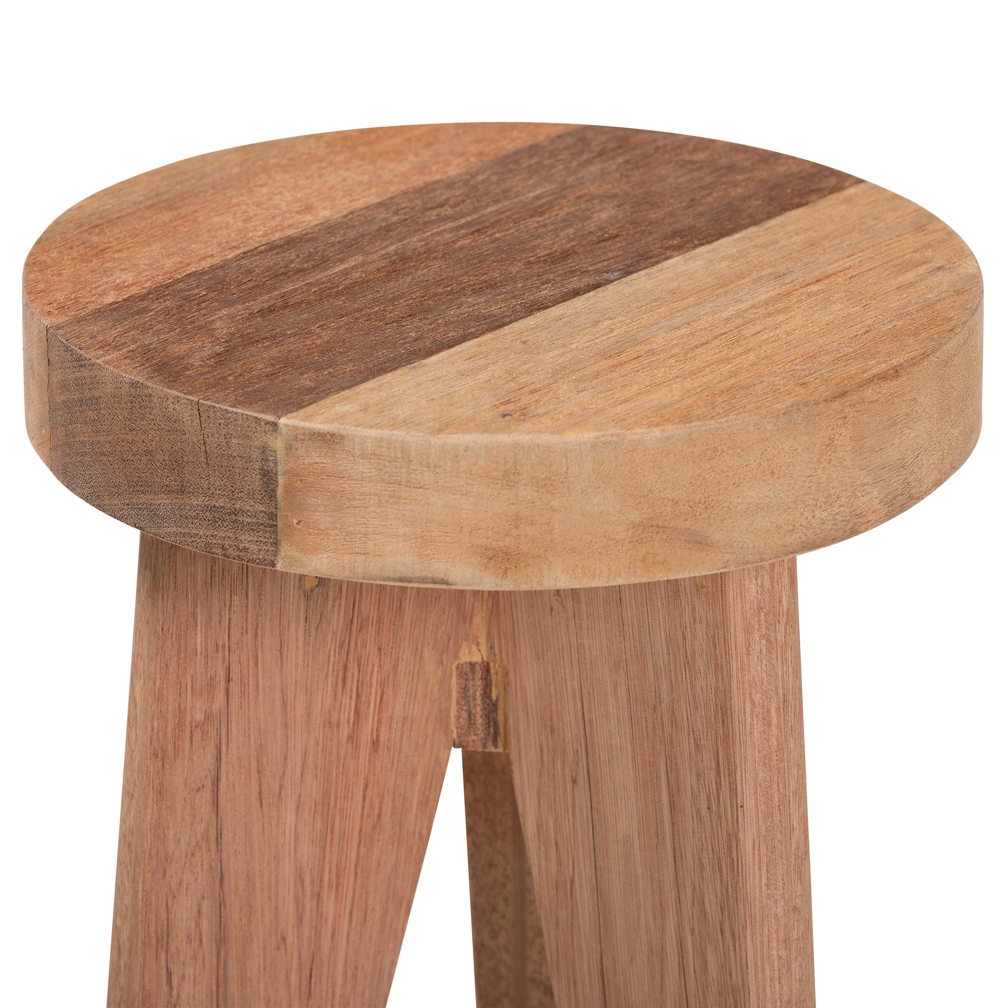 bali & pari Sayen Acacia Wood Multipurpose Accent Stool - Sculptural End Table with Flared Tripod Base for Living Room, Bedroom or Dining Room