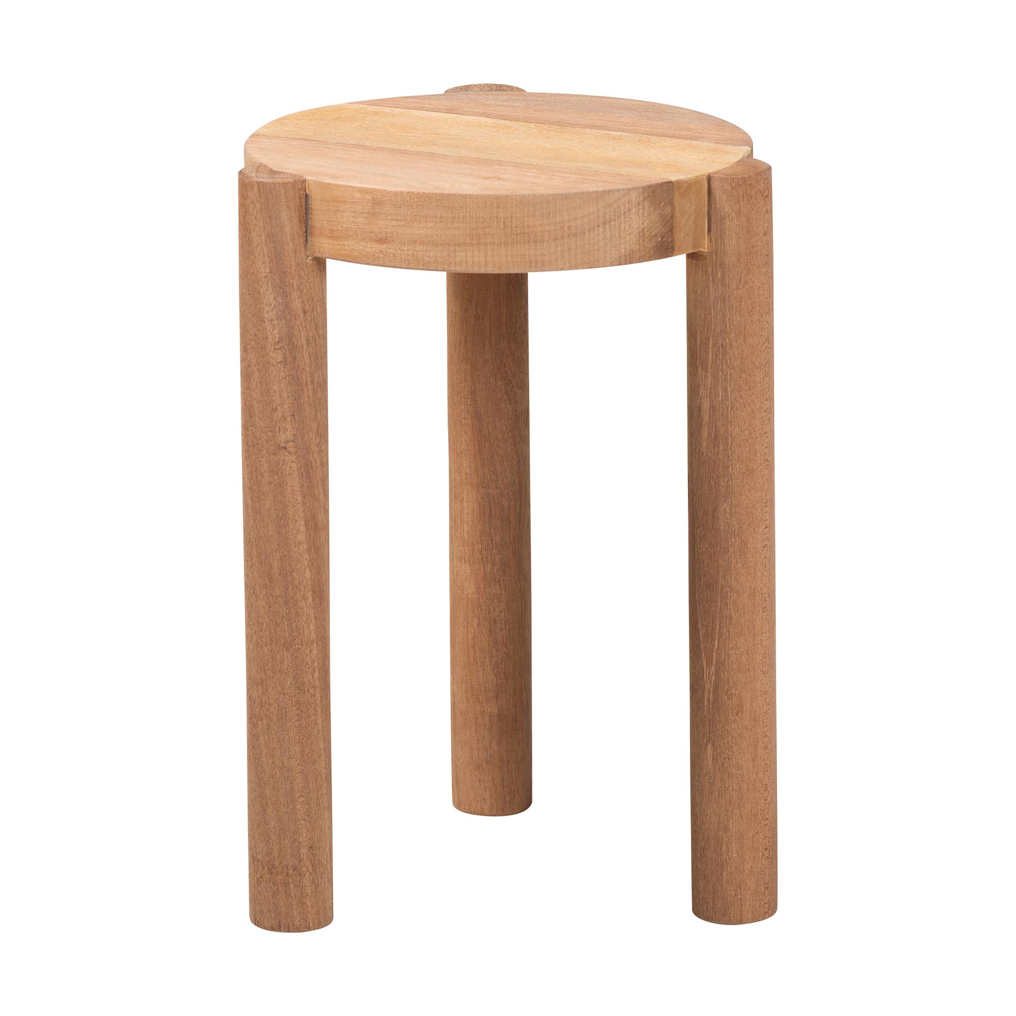 bali & pari Shadi Acacia Wood Multipurpose Accent Stool - Sculptural End Table with Tripod Base for Living Room, Bedroom or Dining Room
