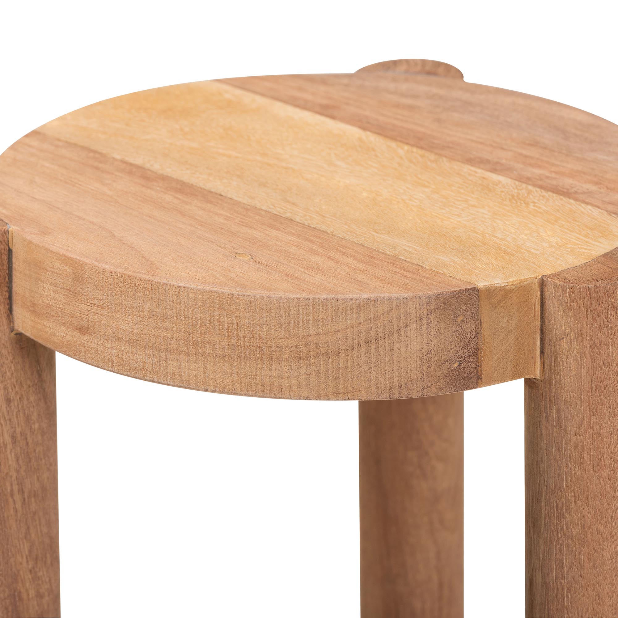 bali & pari Shadi Acacia Wood Multipurpose Accent Stool - Sculptural End Table with Tripod Base for Living Room, Bedroom or Dining Room