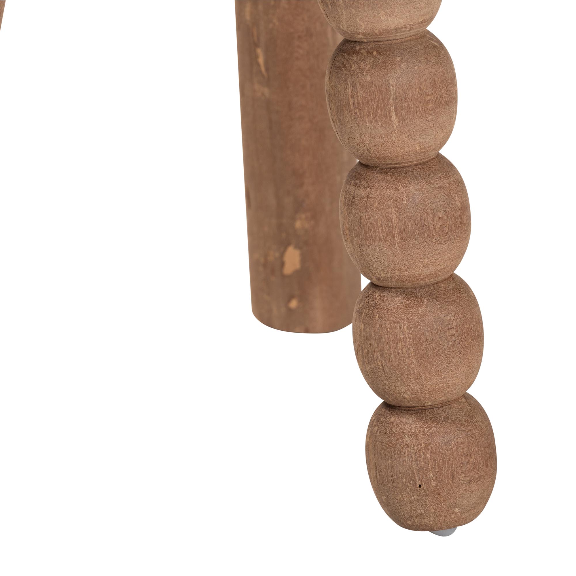 bali & pari Sihu Acacia Wood Multipurpose Accent Stool - Sculptural End Table with Bobbin Tripod Base for Living Room, Bedroom or Dining Room