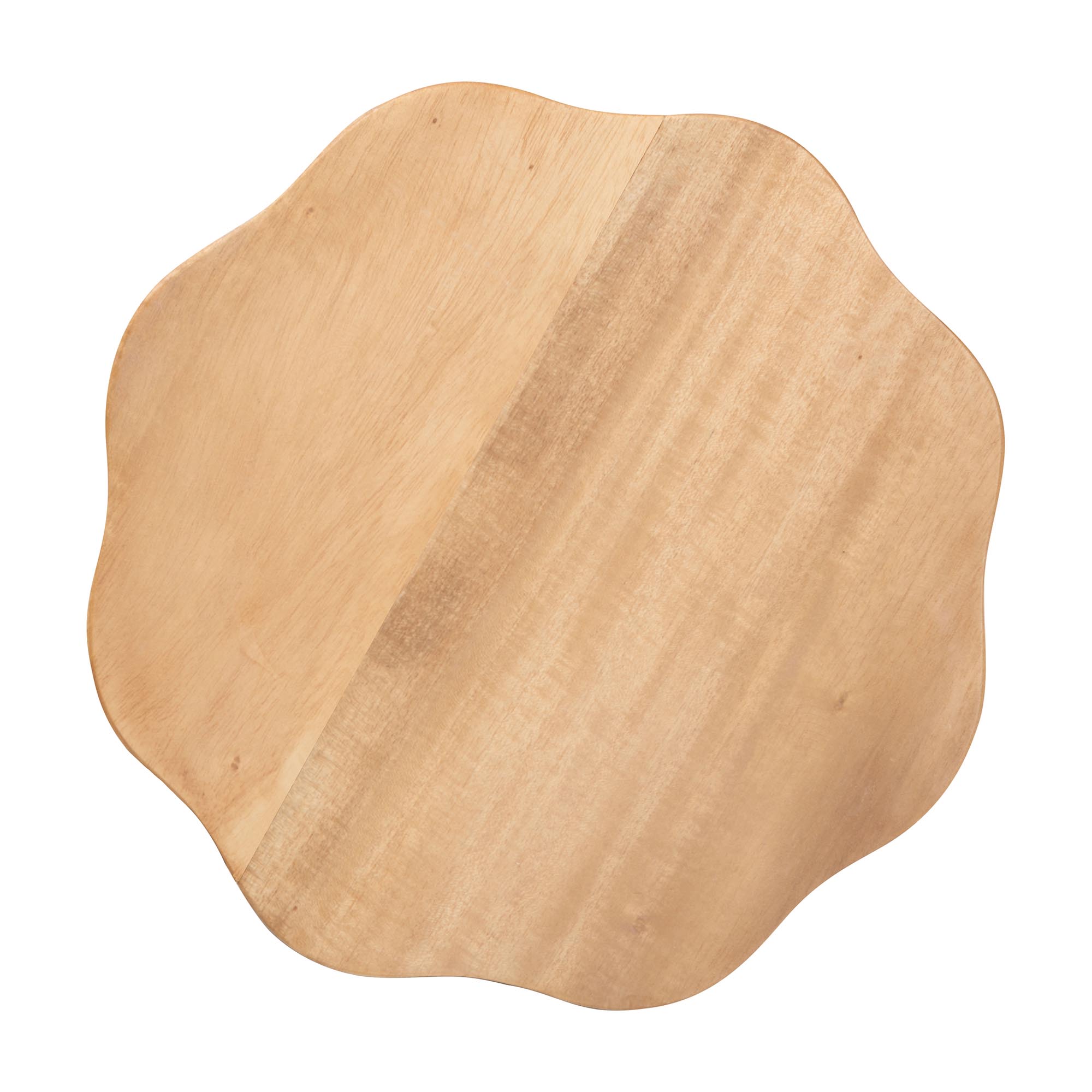 bali & pari Sino Acacia Wood Multipurpose Accent Stool - Sculptural End Table with Wavy Tripod Base for Living Room, Bedroom or Dining Room