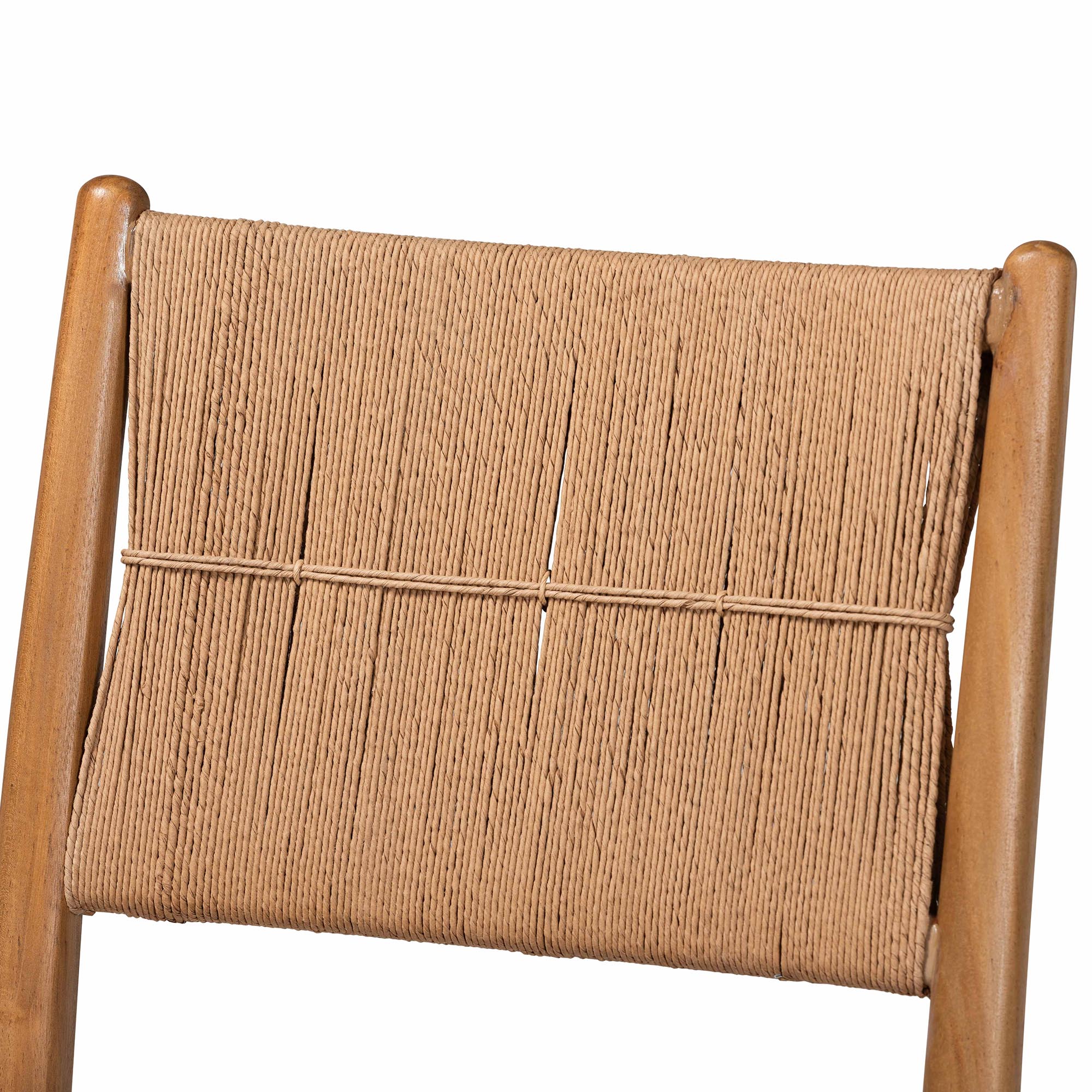 bali & pari Alva Paper Loom Woven 2-Piece Dining Chair Set - Handwoven Side Chair with Mahogany Wood Frame for Kitchen or Dining Room