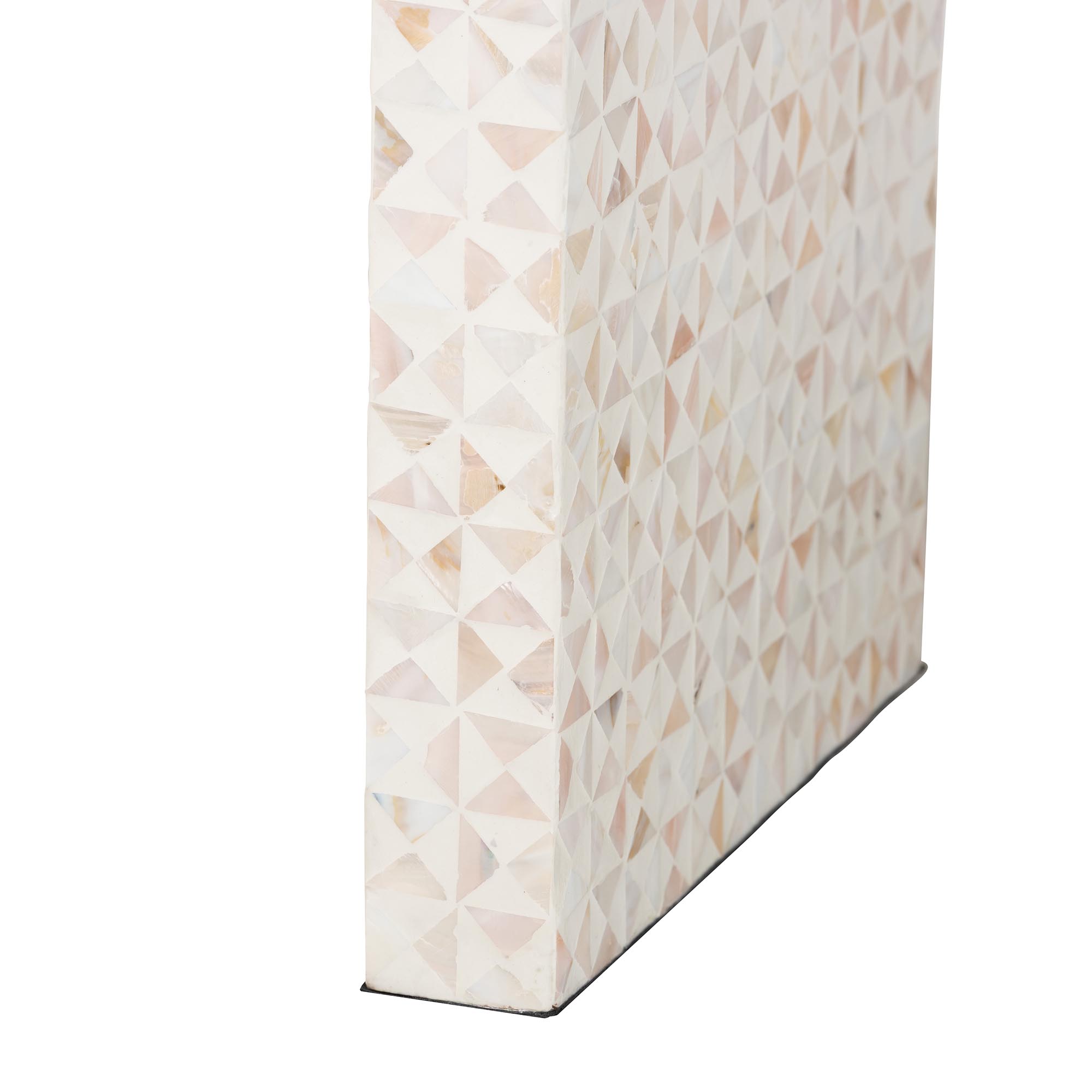 bali & pari Magara Capiz Shell Console Table - Mother of Pearl Waterfall Accent Table with Textured Inlay Surface for Living Room, Hallway or Entryway