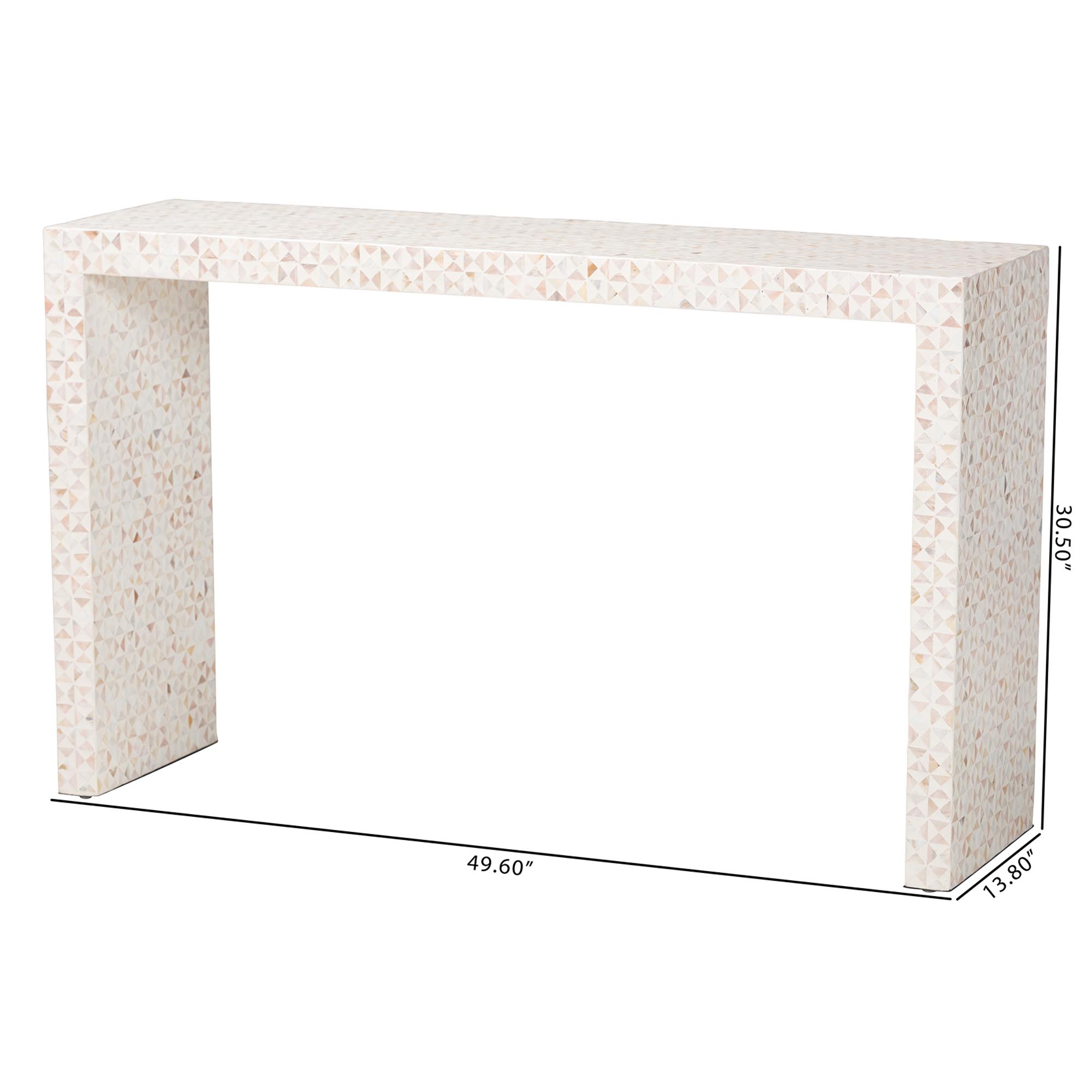 bali & pari Magara Capiz Shell Console Table - Mother of Pearl Waterfall Accent Table with Textured Inlay Surface for Living Room, Hallway or Entryway