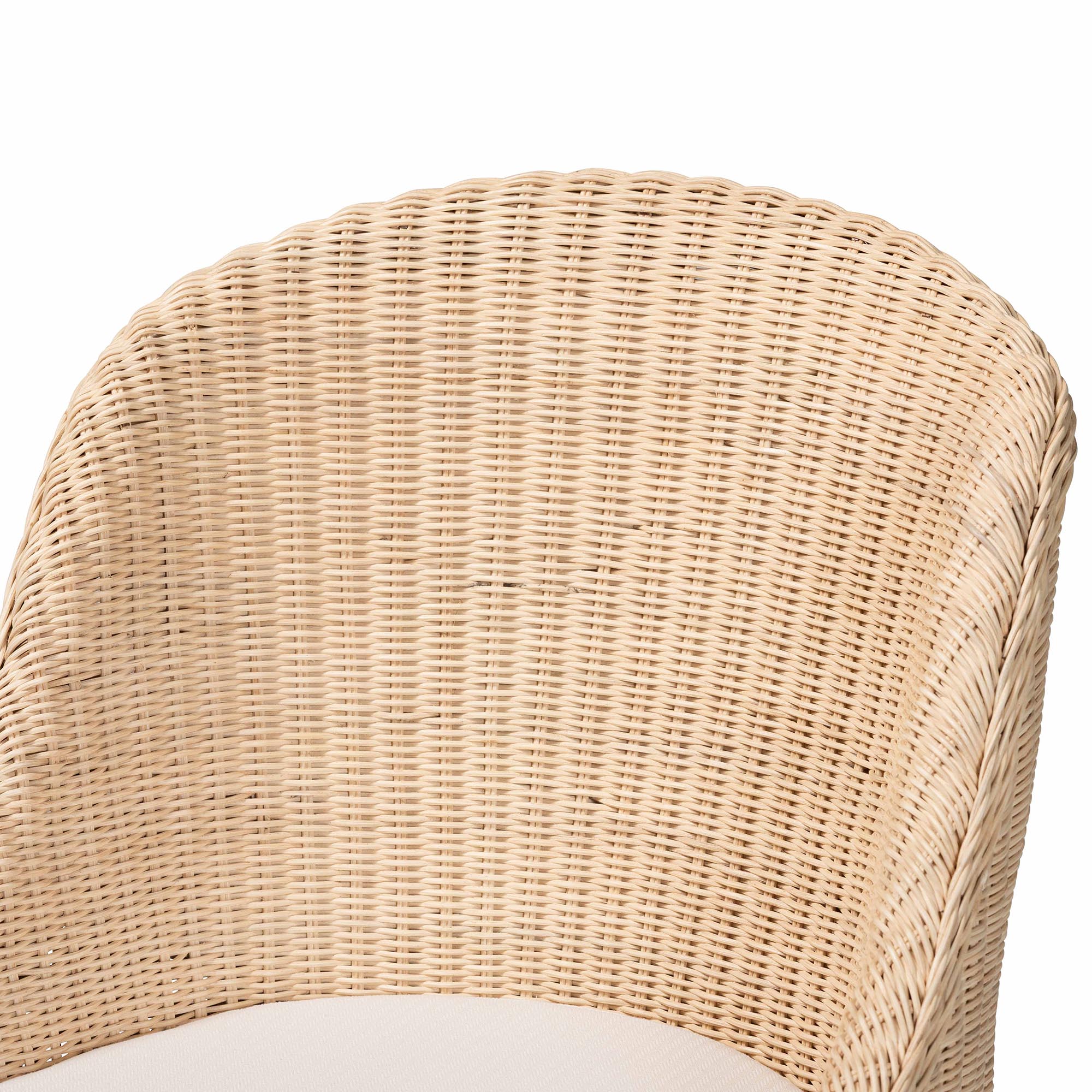 bali & pari Mabel Natural Rattan 2-Piece Dining Chair Set - Handwoven Wicker Accent Chair with Wingback Frame and Seat Cushion for Kitchen or Dining Room