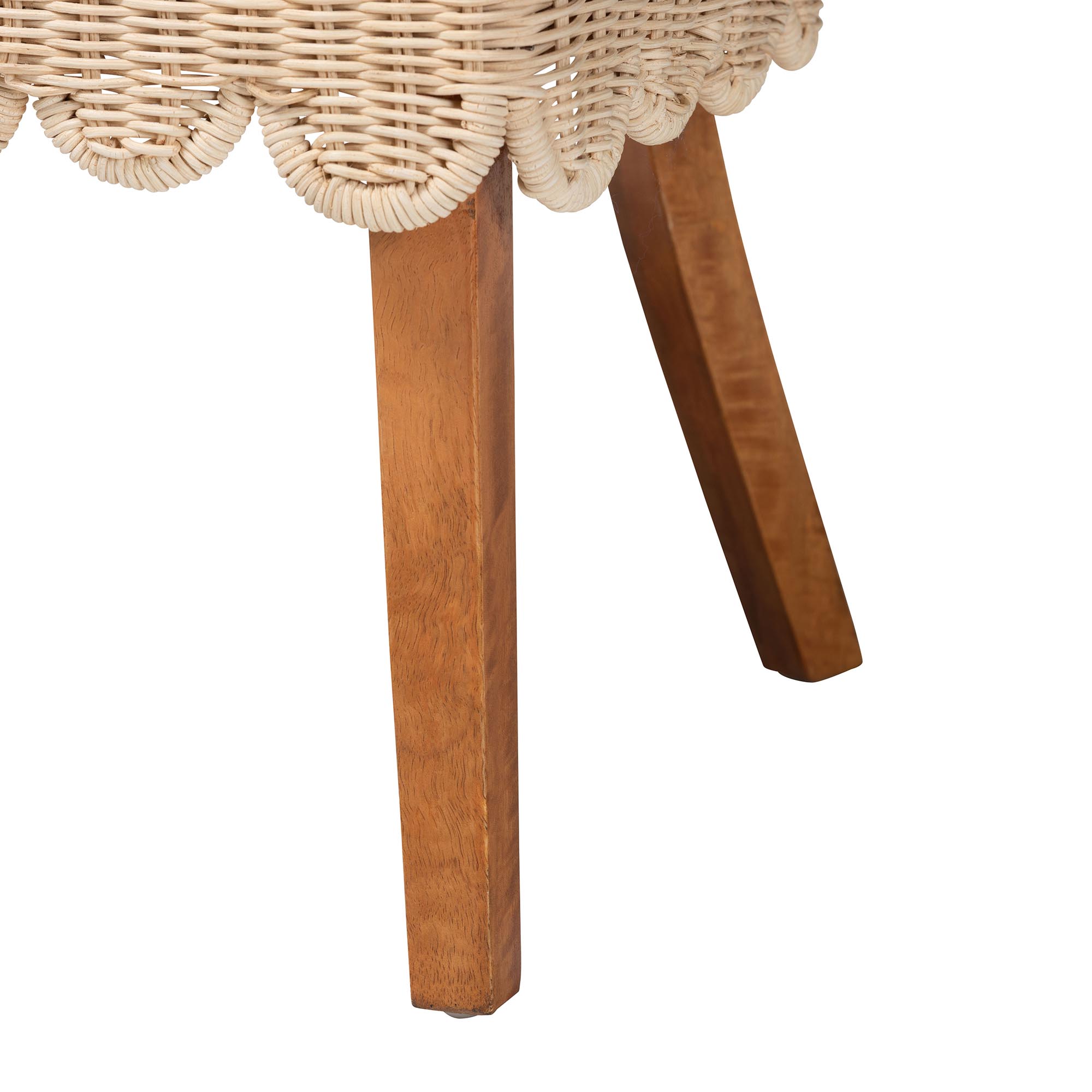 bali & pari Mabel Natural Rattan 2-Piece Dining Chair Set - Handwoven Wicker Accent Chair with Wingback Frame and Seat Cushion for Kitchen or Dining Room