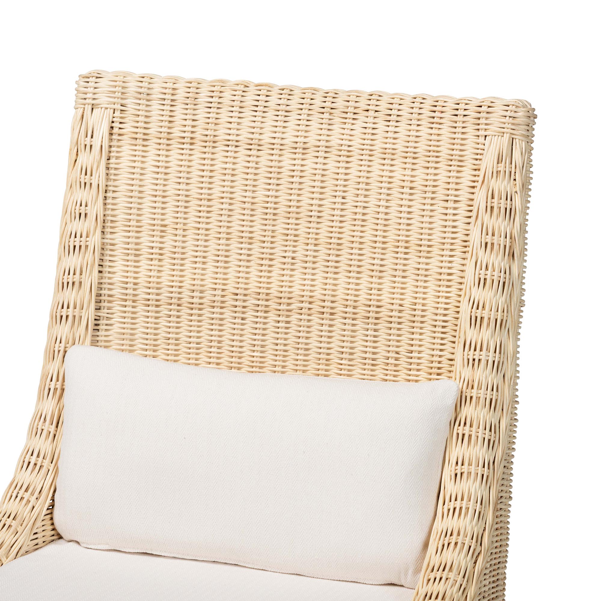 bali & pari Haybourne Natural Rattan 2-Piece Dining Chair Set - Handwoven Wicker Accent Seating with Wingback Frame for Kitchen or Dining Room