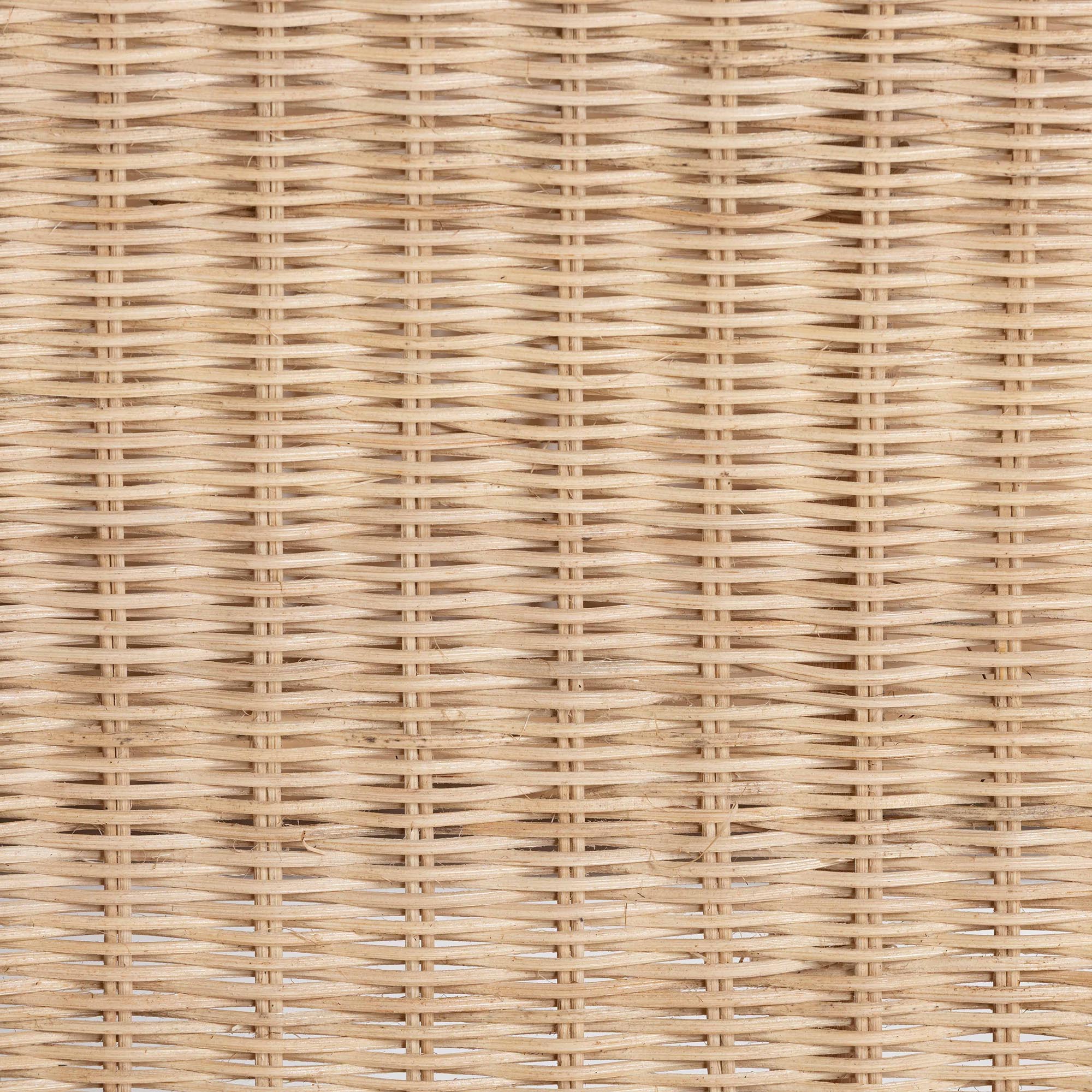 bali & pari Carole Natural Rattan Kitchen Cart - 2-Tier Handwoven Wicker Storage Trolley with Raised Borders for Kitchen or Lounge