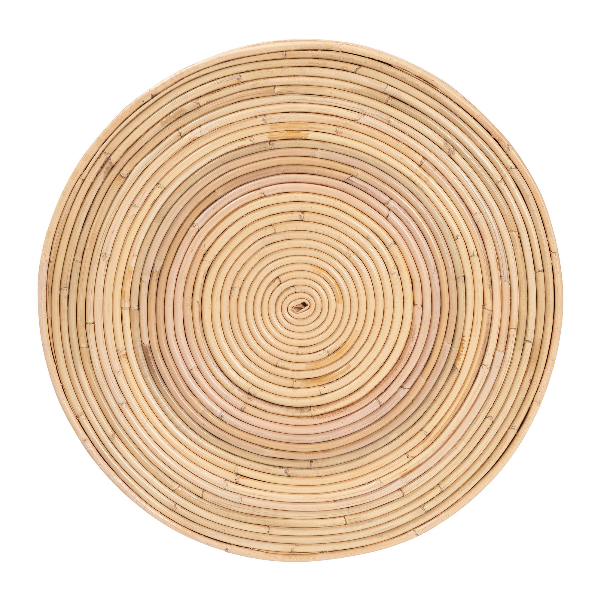 bali & pari Brookwood Natural Rattan End Table : Handcrafted Wicker Sculptural Accent Table with Pedestal Base for Living Room or Sun Room
