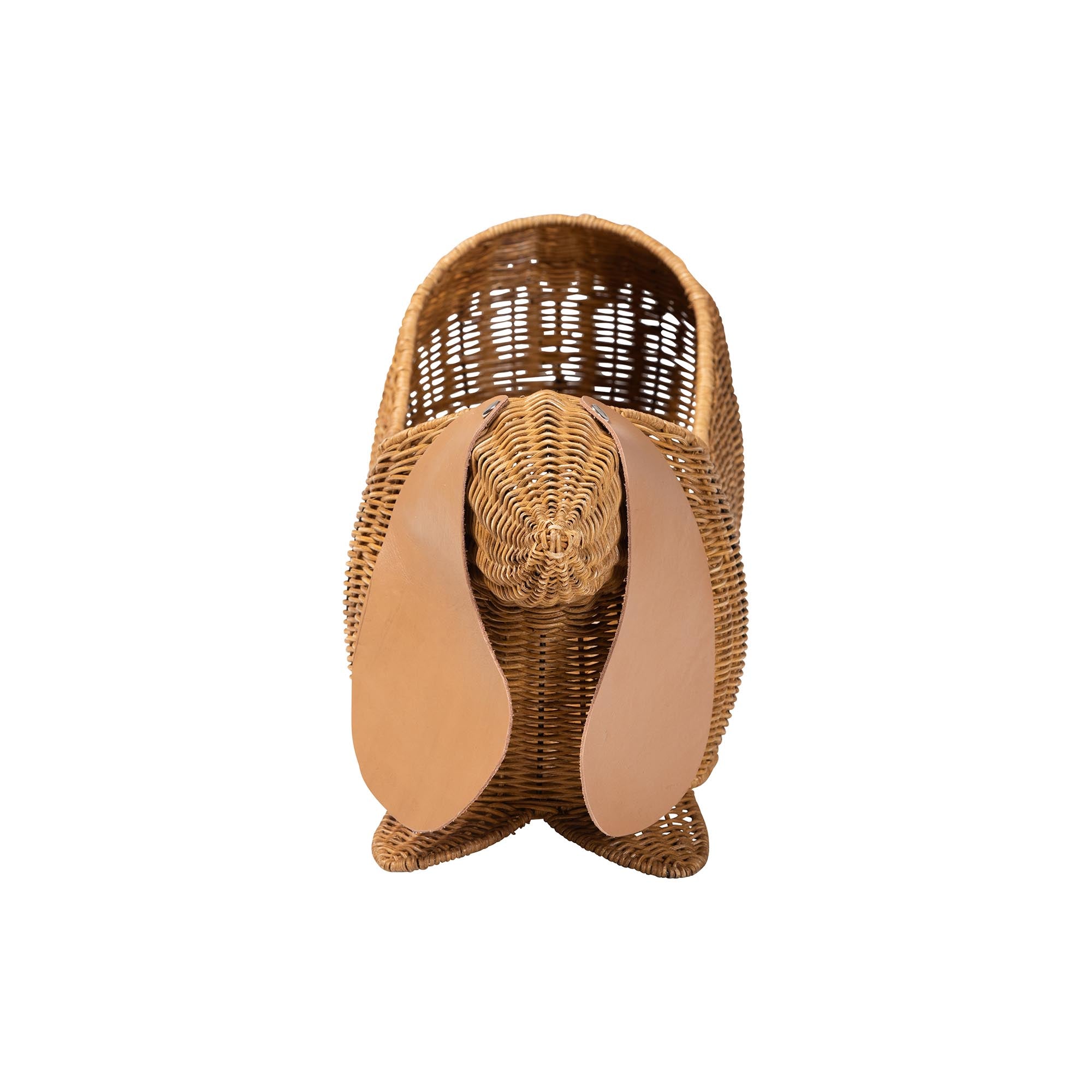bali & pari Daffodil Natural Rattan Dachshund Basket - Handwoven Wicker Storage Solution