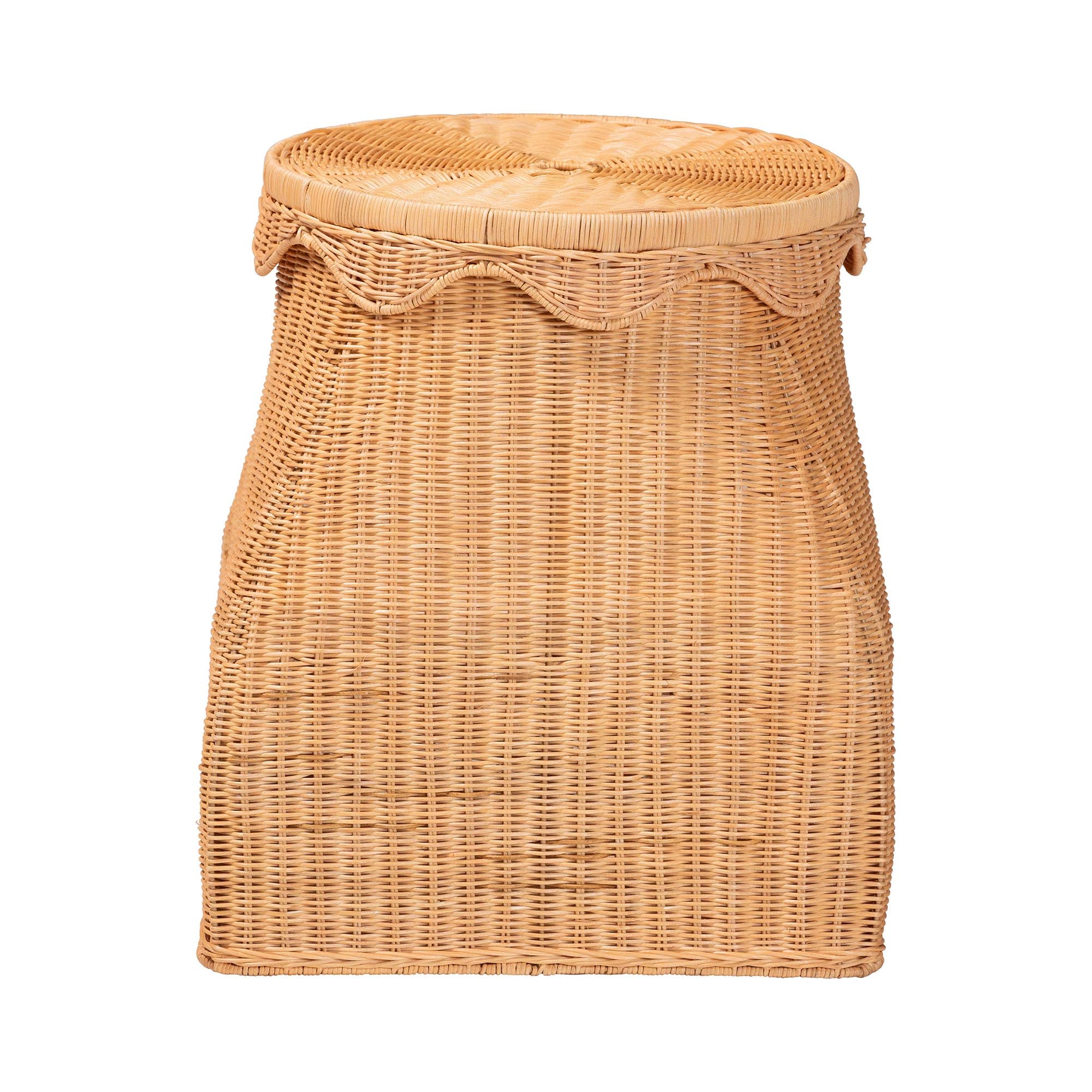 bali & pari Ada Natural Rattan Laundry Hamper - Handwoven Wicker Storage Basket for Laundry Room, Bathroom, or Bedroom Organization