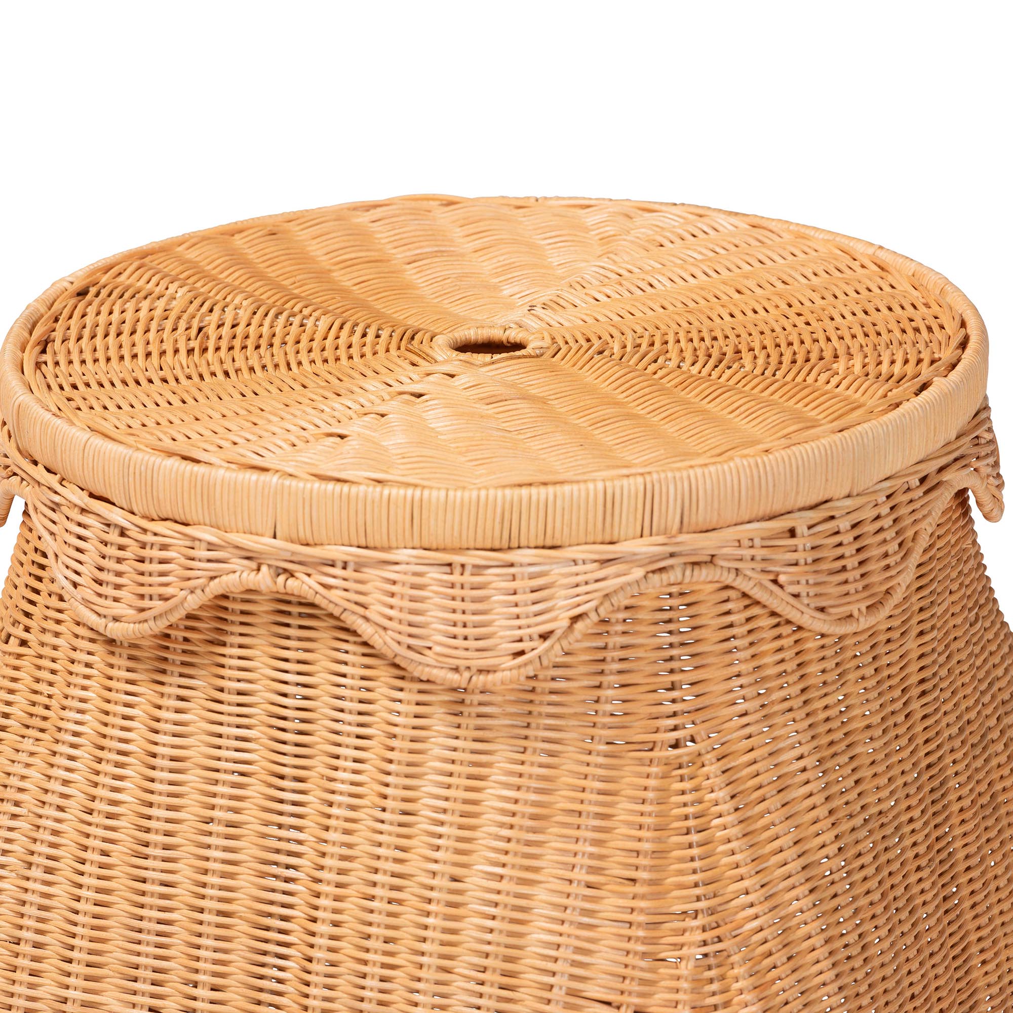 bali & pari Ada Natural Rattan Laundry Hamper - Handwoven Wicker Storage Basket for Laundry Room, Bathroom, or Bedroom Organization