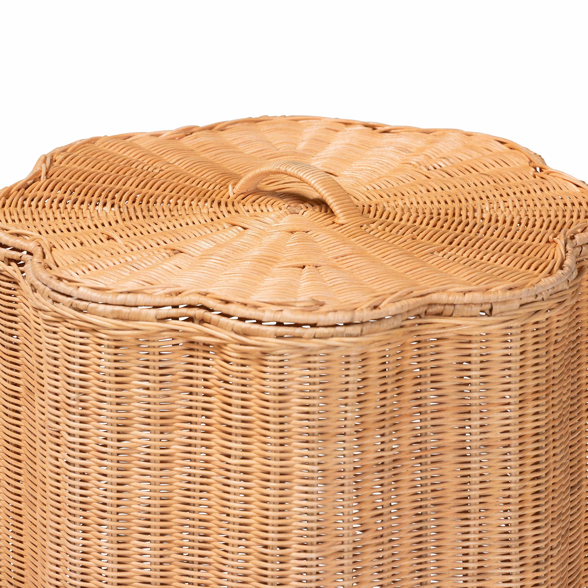 bali & pari Danilo Natural Rattan Laundry Hamper - Handwoven Wicker Storage Basket for Laundry Room, Bathroom, or Bedroom Organization