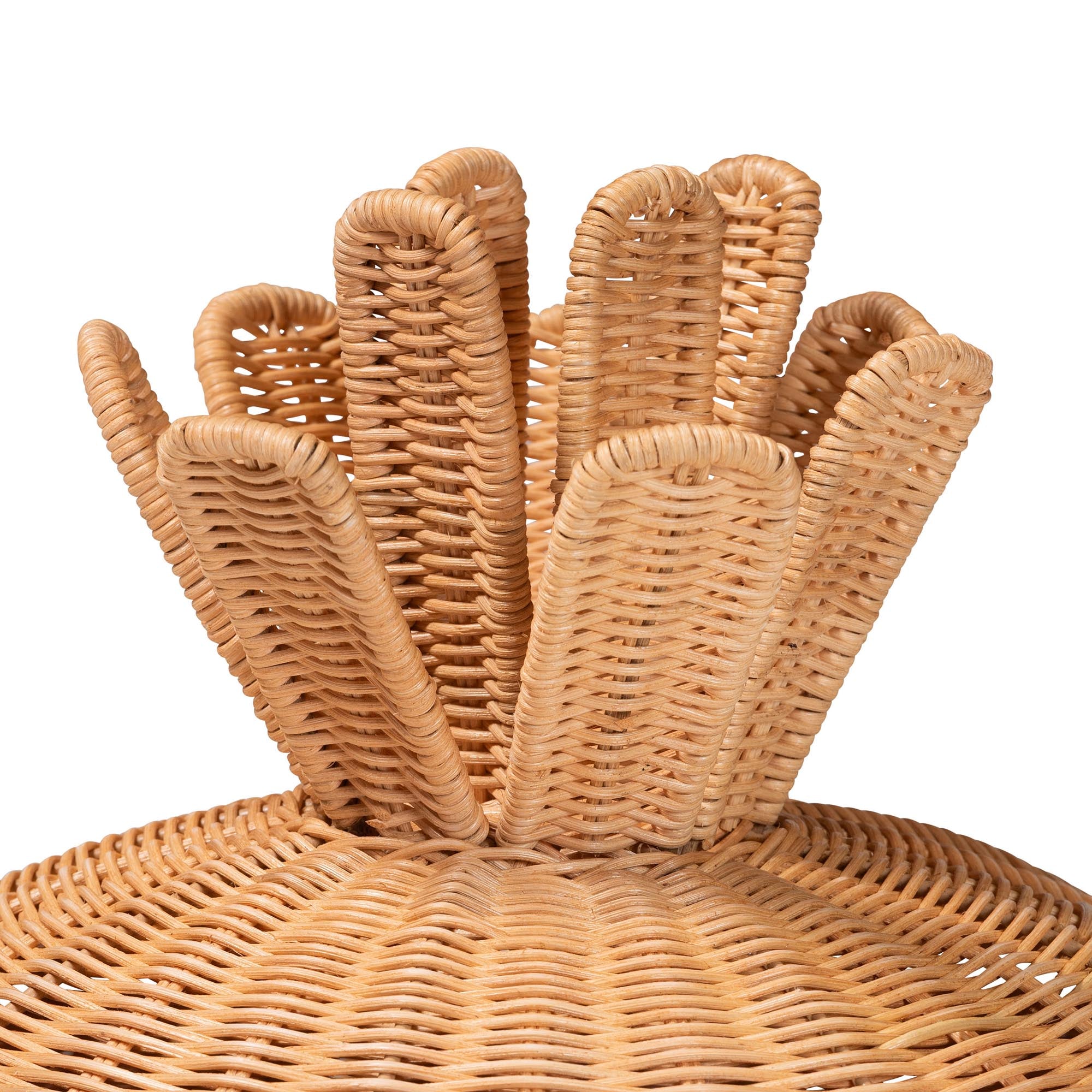bali & pari Pelham Natural Rattan Laundry Hamper - Handwoven Wicker Storage Basket for Laundry Room, Bathroom, or Bedroom Organization, Small