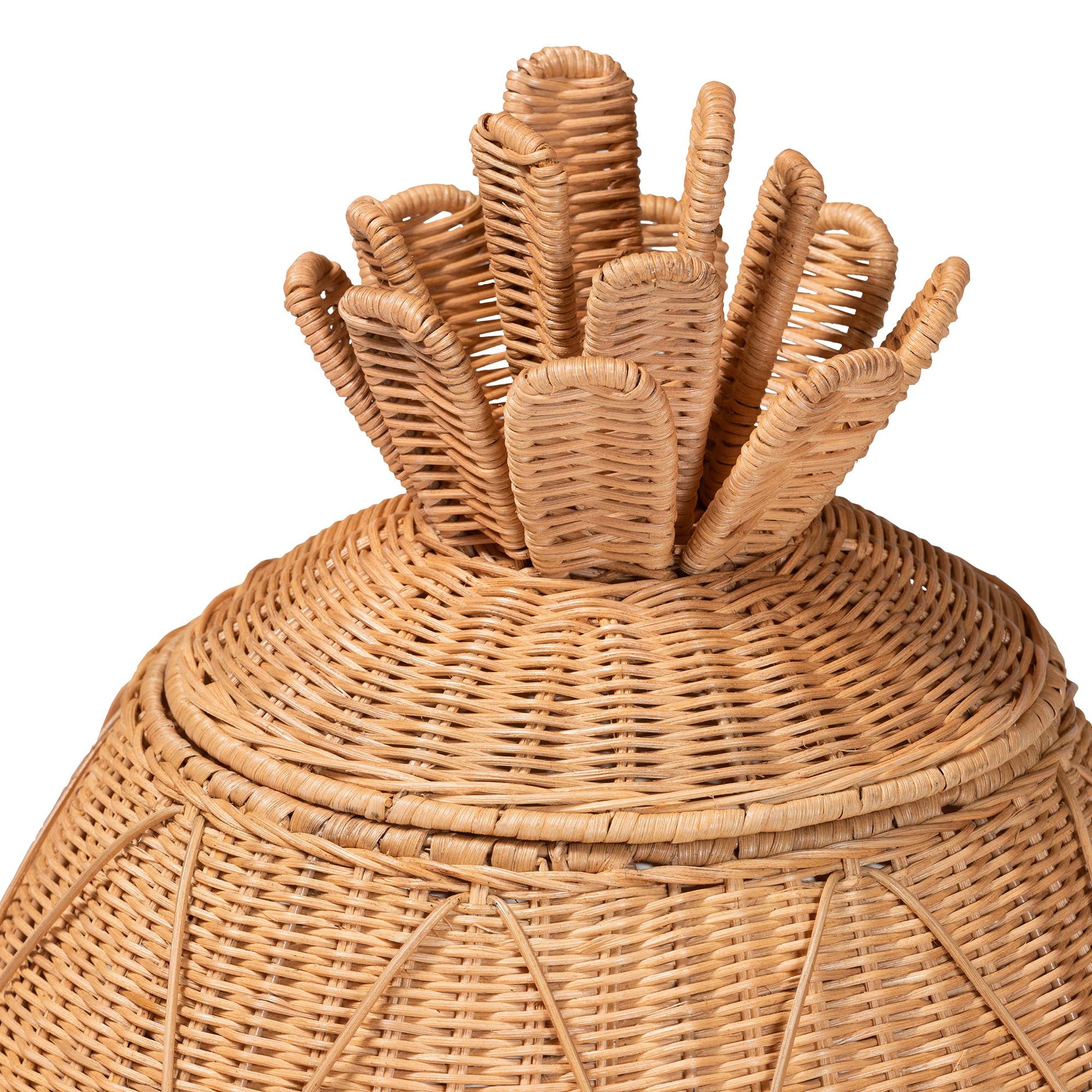 bali & pari Pelham Natural Rattan Laundry Hamper - Handwoven Wicker Storage Basket for Laundry Room, Bathroom, or Bedroom Organization, Large