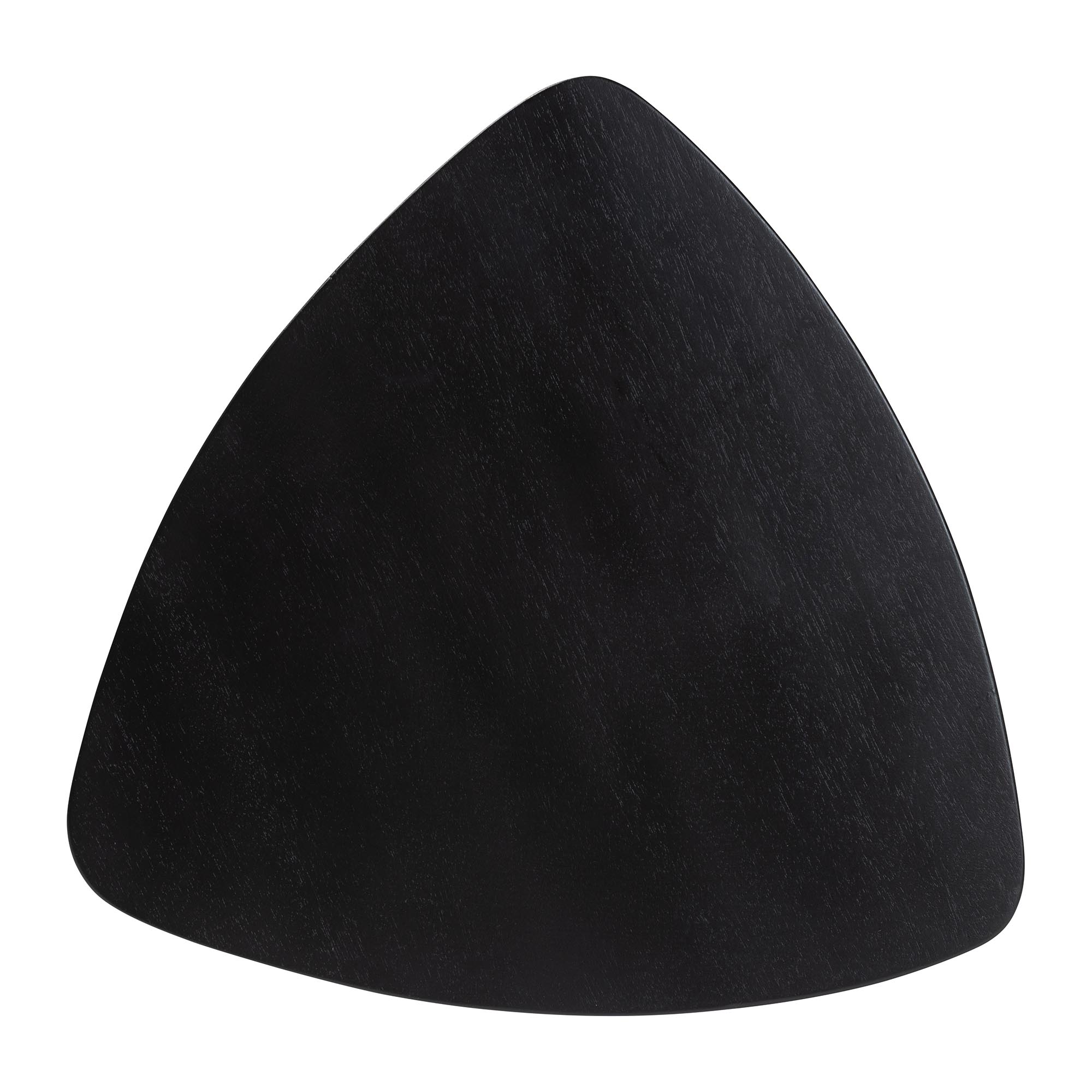 bali & pari Roy Wood Counter Stool - Sculptural Backless Accent Stool with Geometric Base and Integrated Footrest, Black