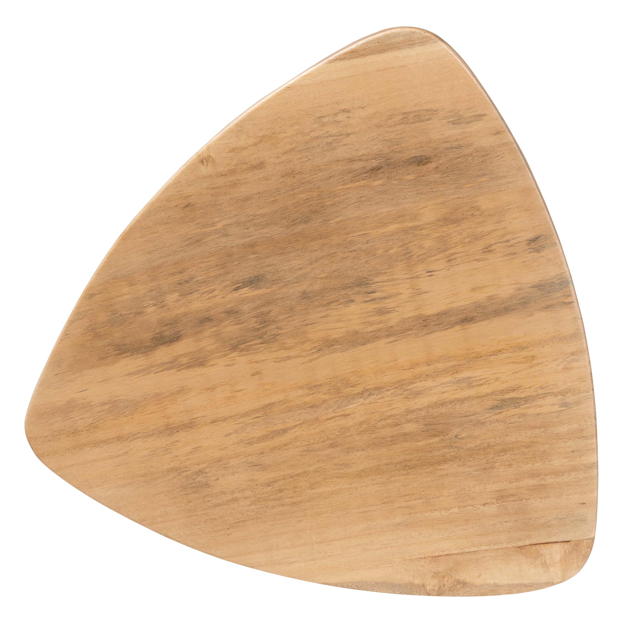 bali & pari Roy Wood Counter Stool - Sculptural Backless Accent Stool with Geometric Base and Integrated Footrest, Natural Brown