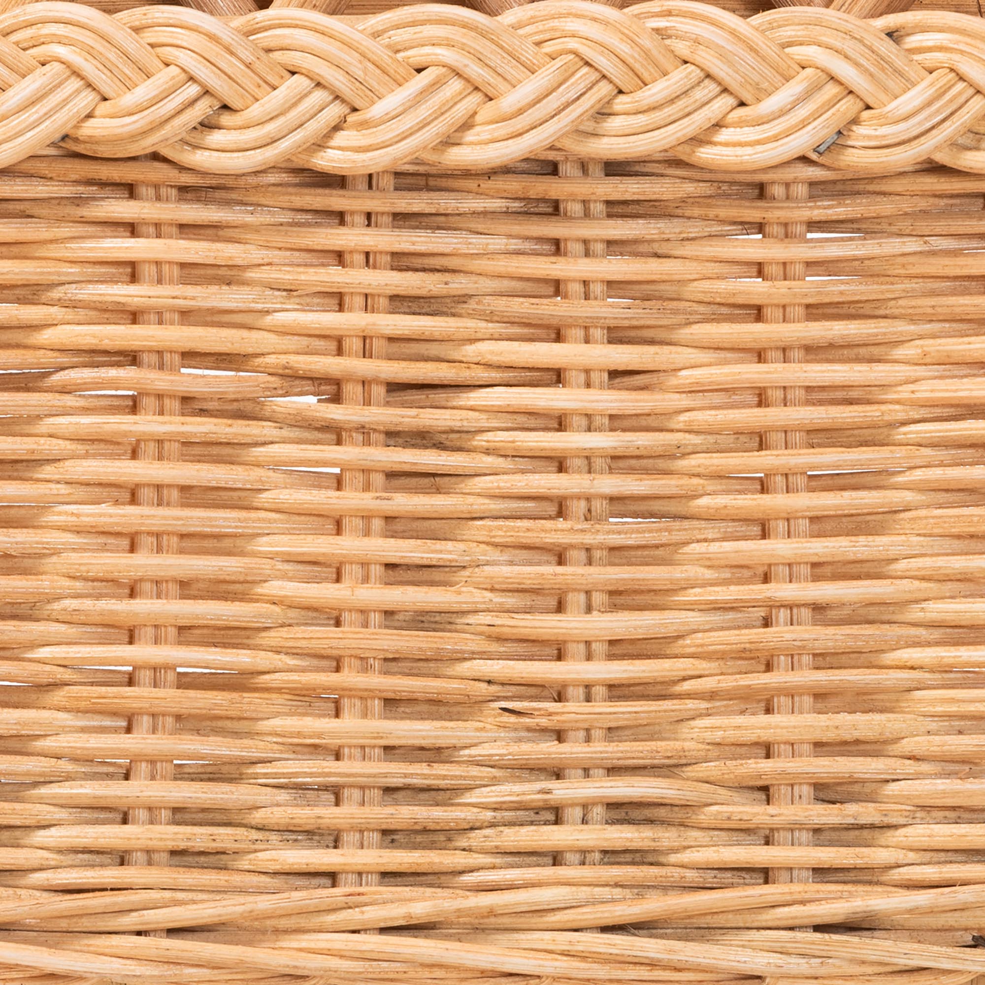 bali & pari Harini Natural Rattan Standalone Headboard - Handwoven Wicker Panel Headboard with Lattice Panel, Queen