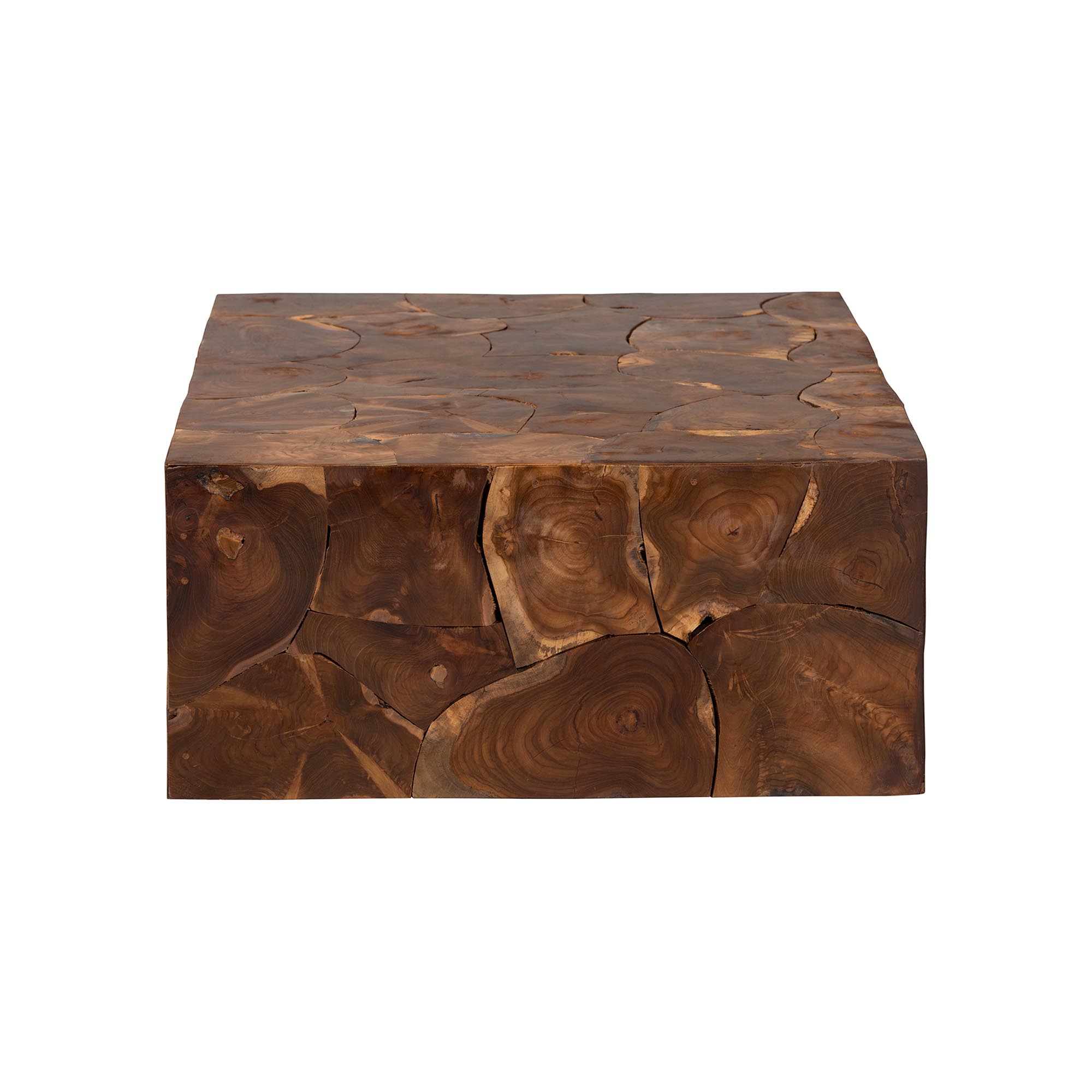 bali & pari Eldora Teak Wood Coffee Table - Handcrafted Live-Edge Accent Table, Low Profile Design for Living Room