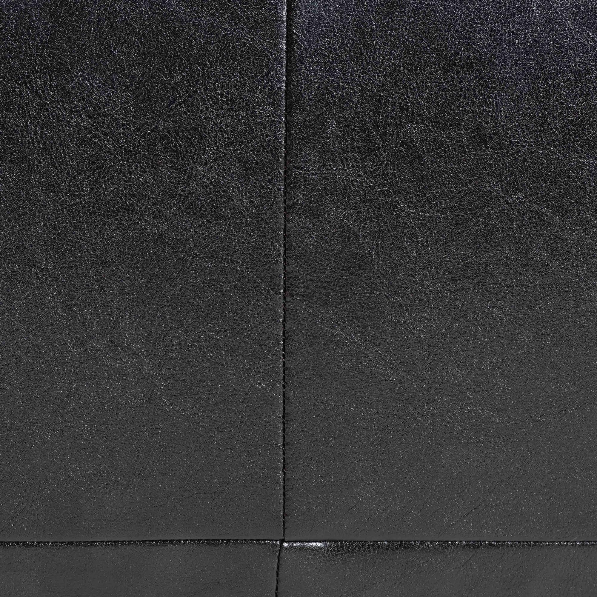 Baxton Studio Dark Brown Full Leather Storage Bench Ottoman with Dimples