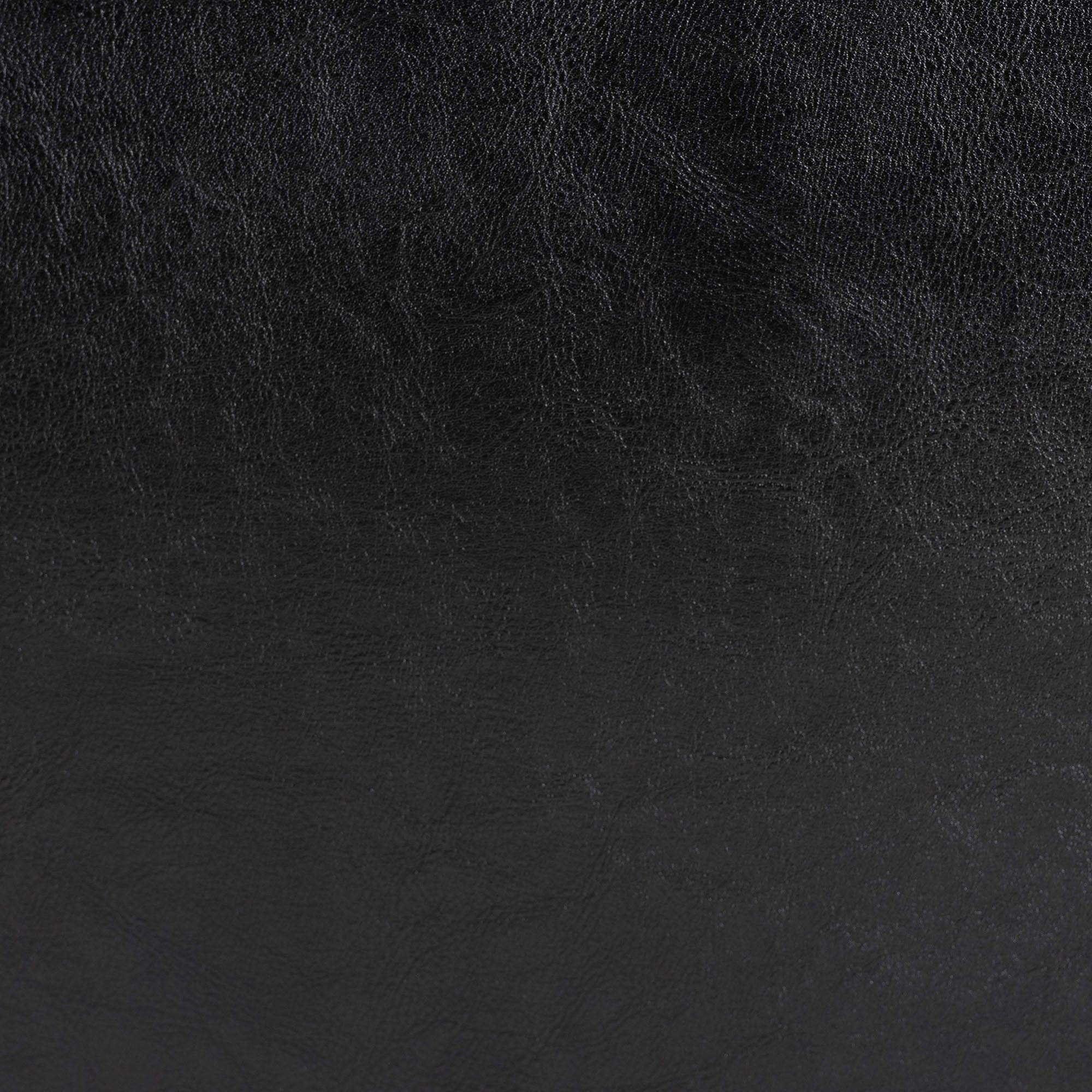 Baxton Studio Black Full Leather Small Storage Cube Ottoman