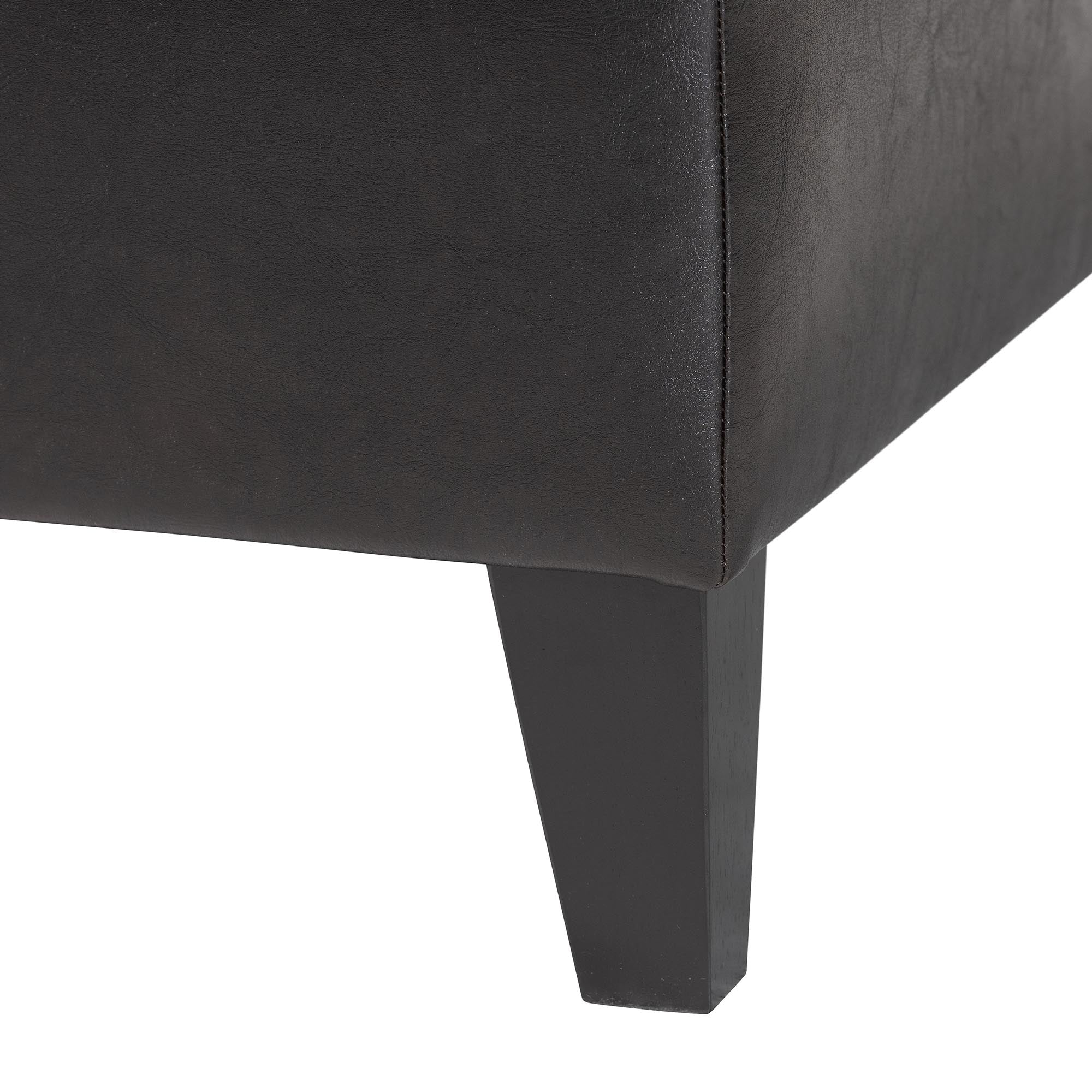 Baxton Studio Sandusky Dark Brown Full Leather Cocktail Ottoman