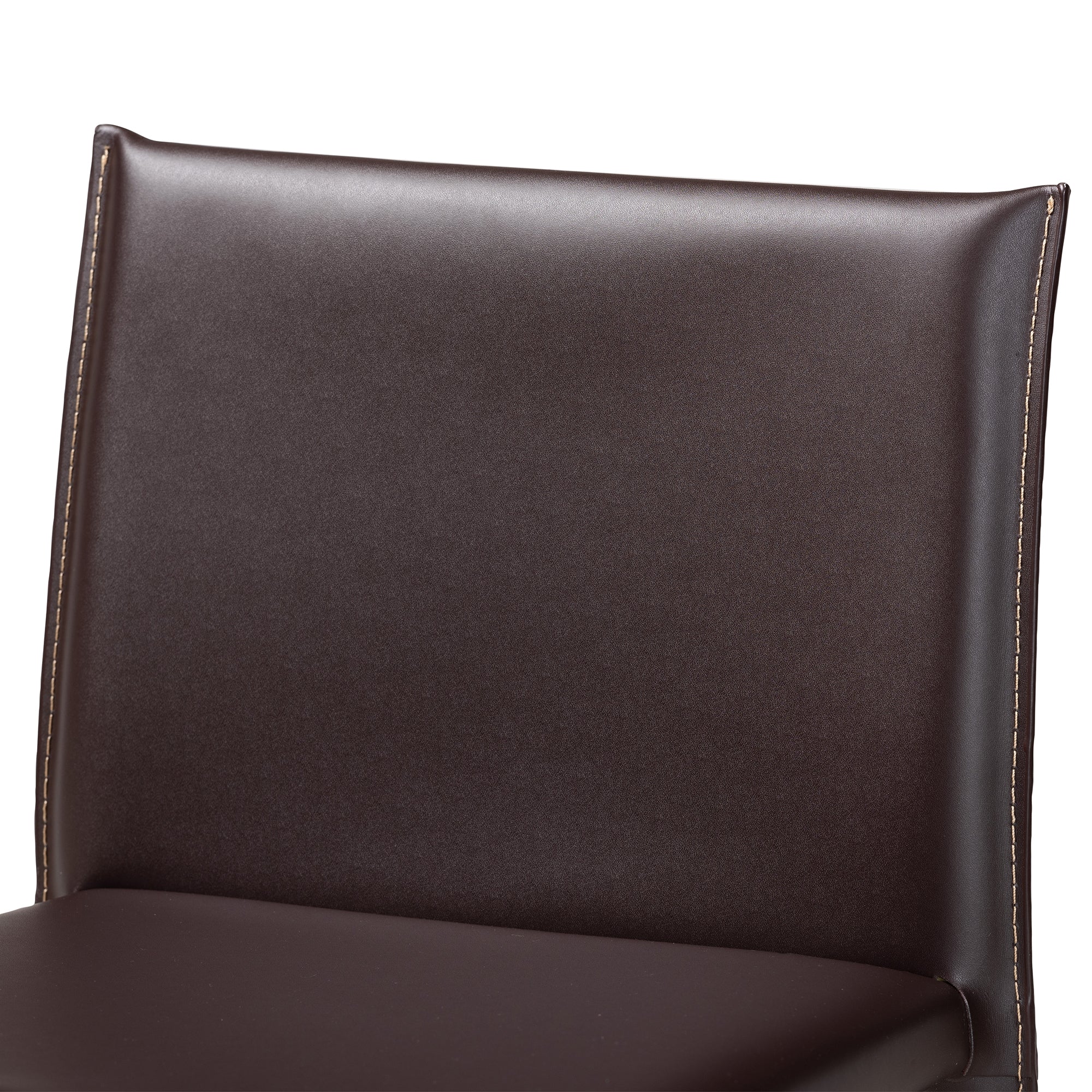 Baxton Studio Crawford Brown Leather 2-Piece Counter Height Stool Set