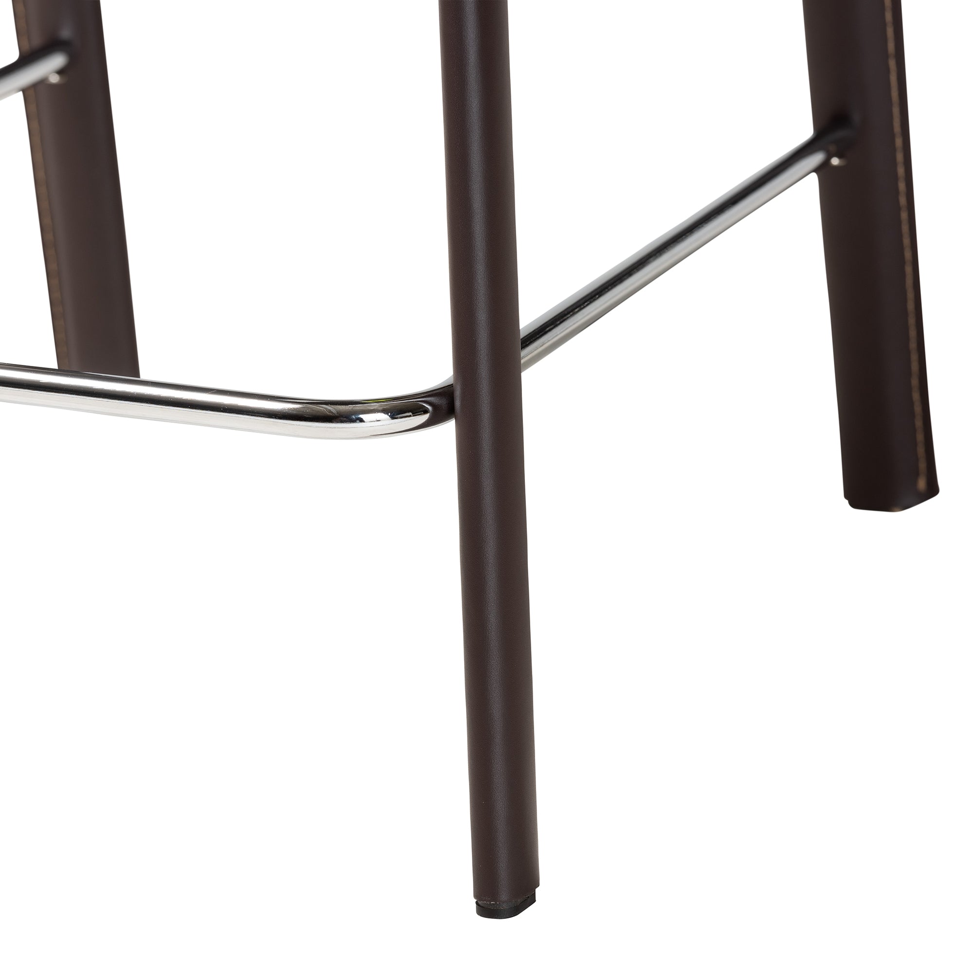 Baxton Studio Crawford Brown Leather 2-Piece Counter Height Stool Set