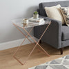 22" Clear and Copper Acrylic and Metal Tray Table
