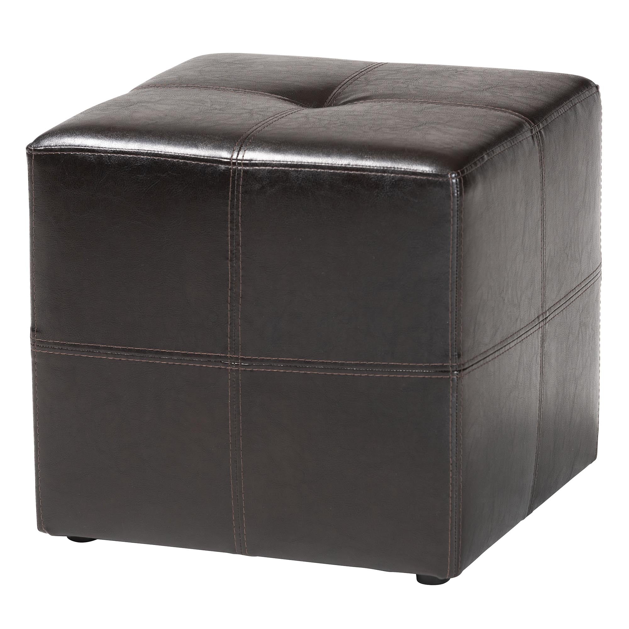 Baxton Studio Nox Dark Brown Ottoman