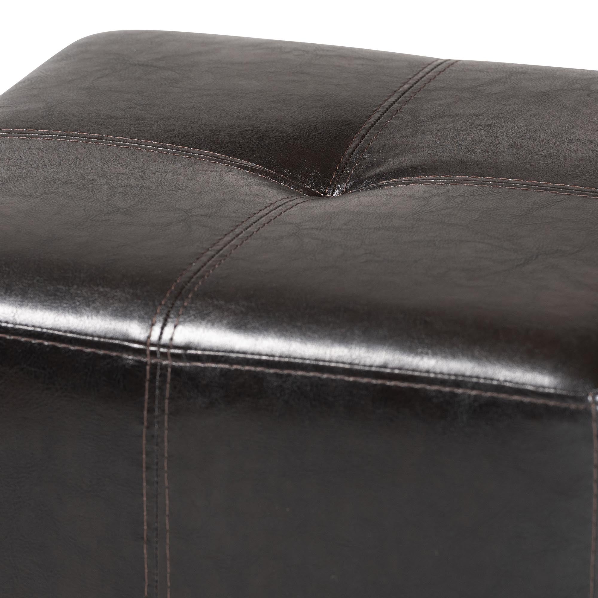 Baxton Studio Nox Dark Brown Ottoman