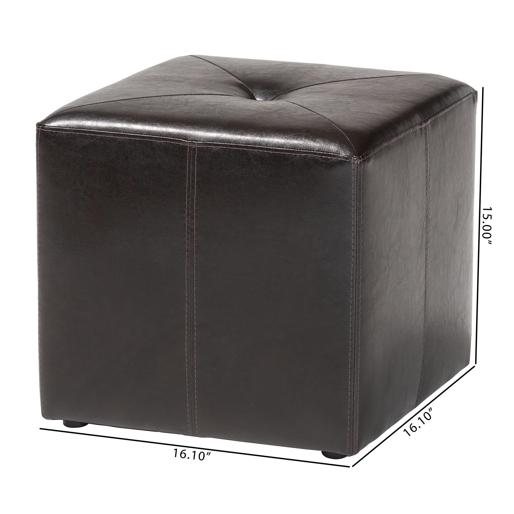 Baxton Studio Aric Bonded Leather Ottoman