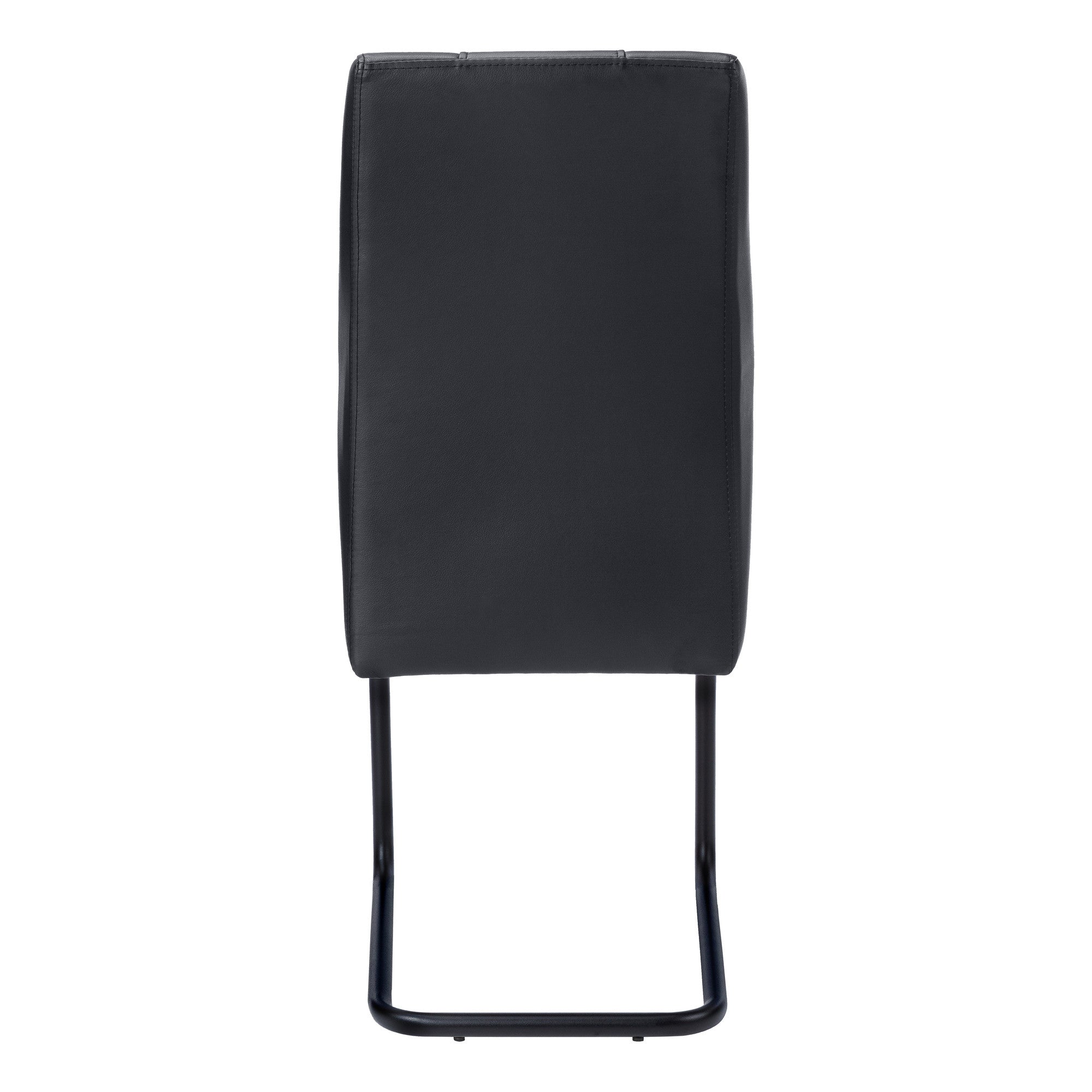 Set of Two Black Upholstered Faux Leather Dining Side Chairs