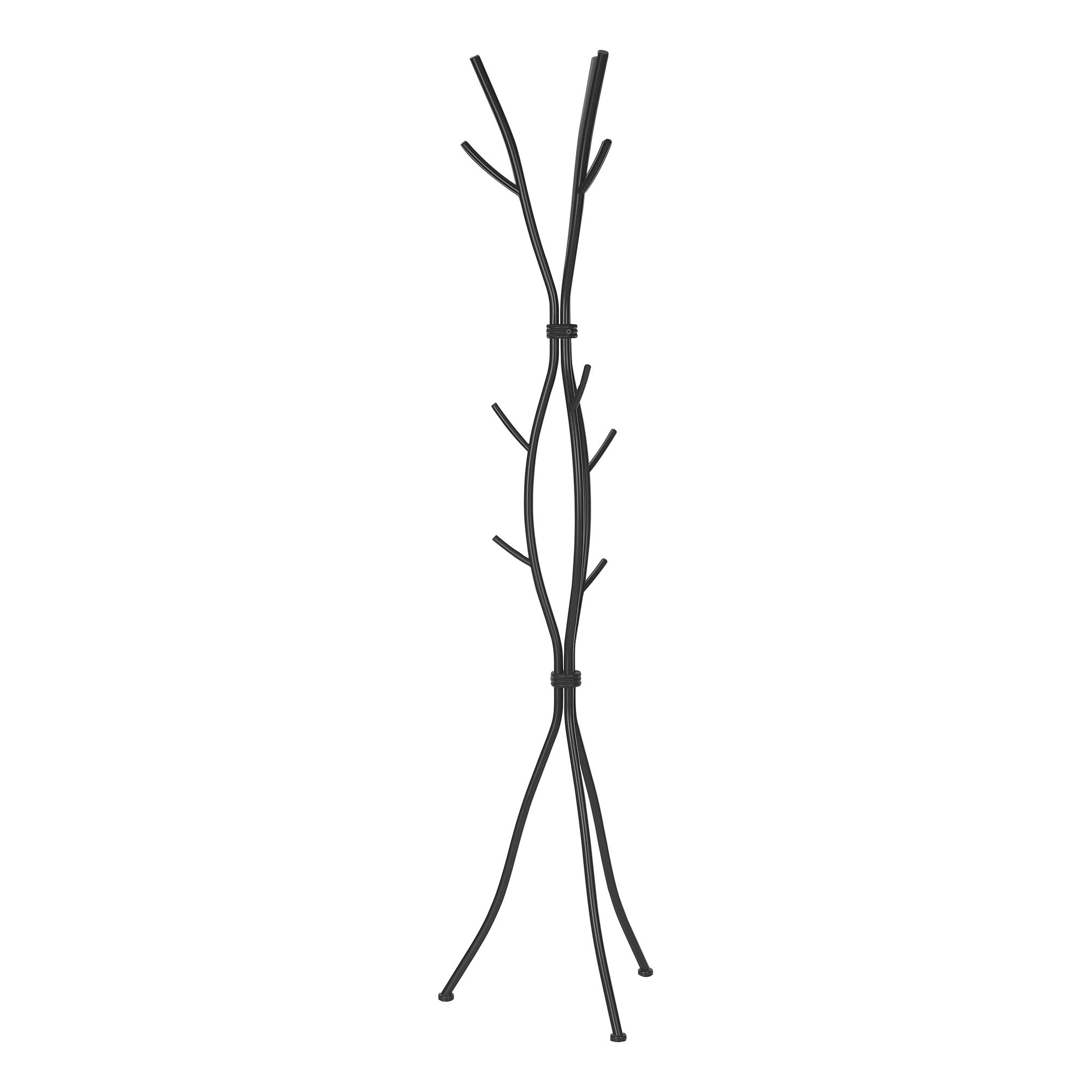 74" Black Metal Modern Tree Branch Coat Rack