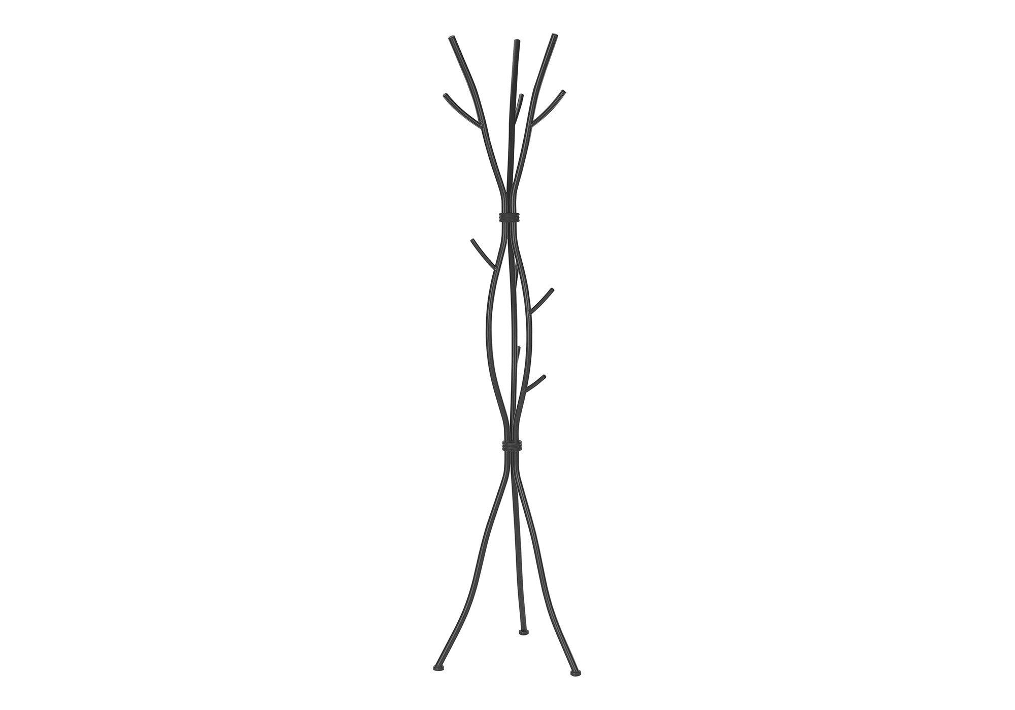 74" Black Metal Modern Tree Branch Coat Rack