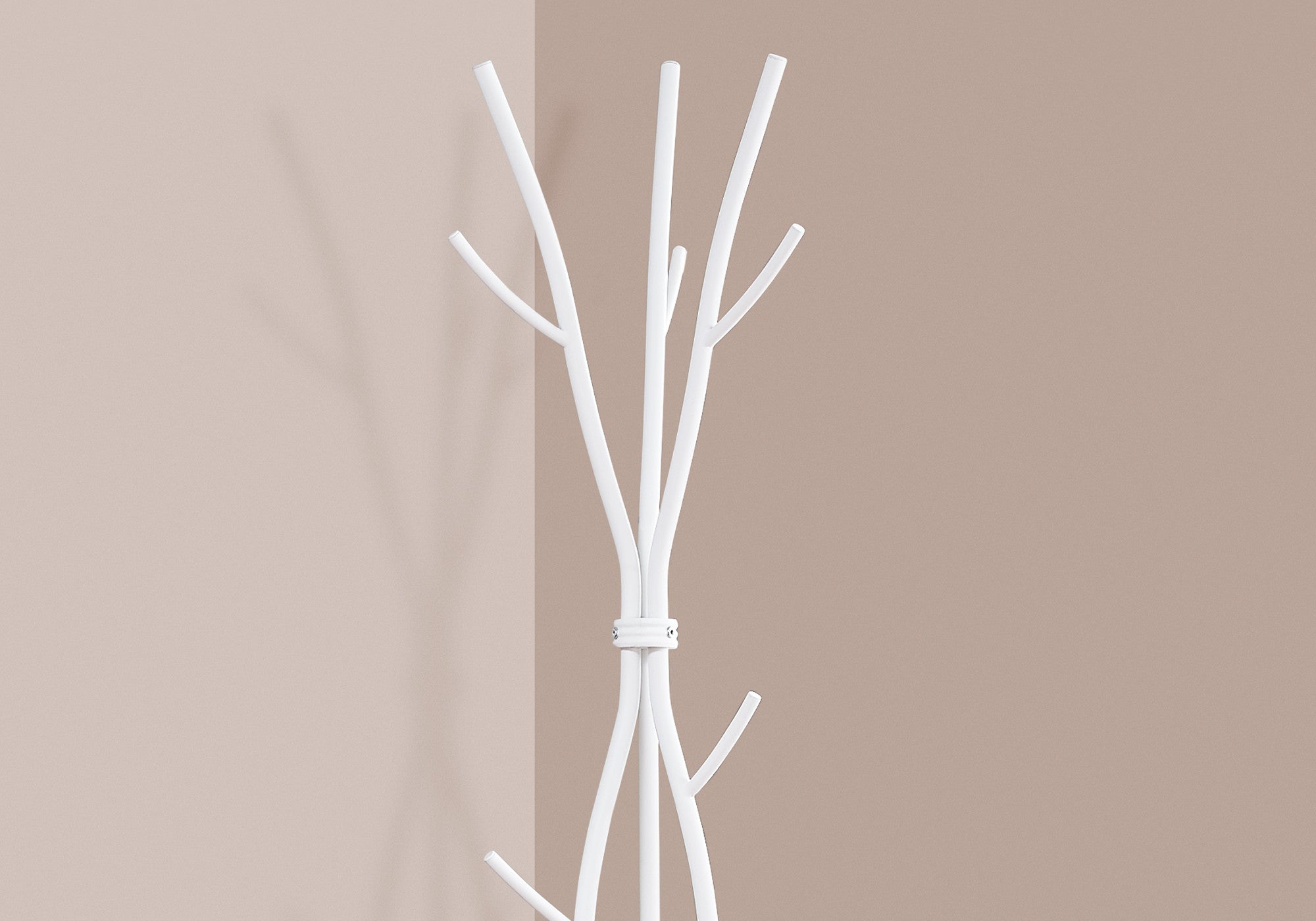 74" White Metal Modern Tree Branch Coat Rack