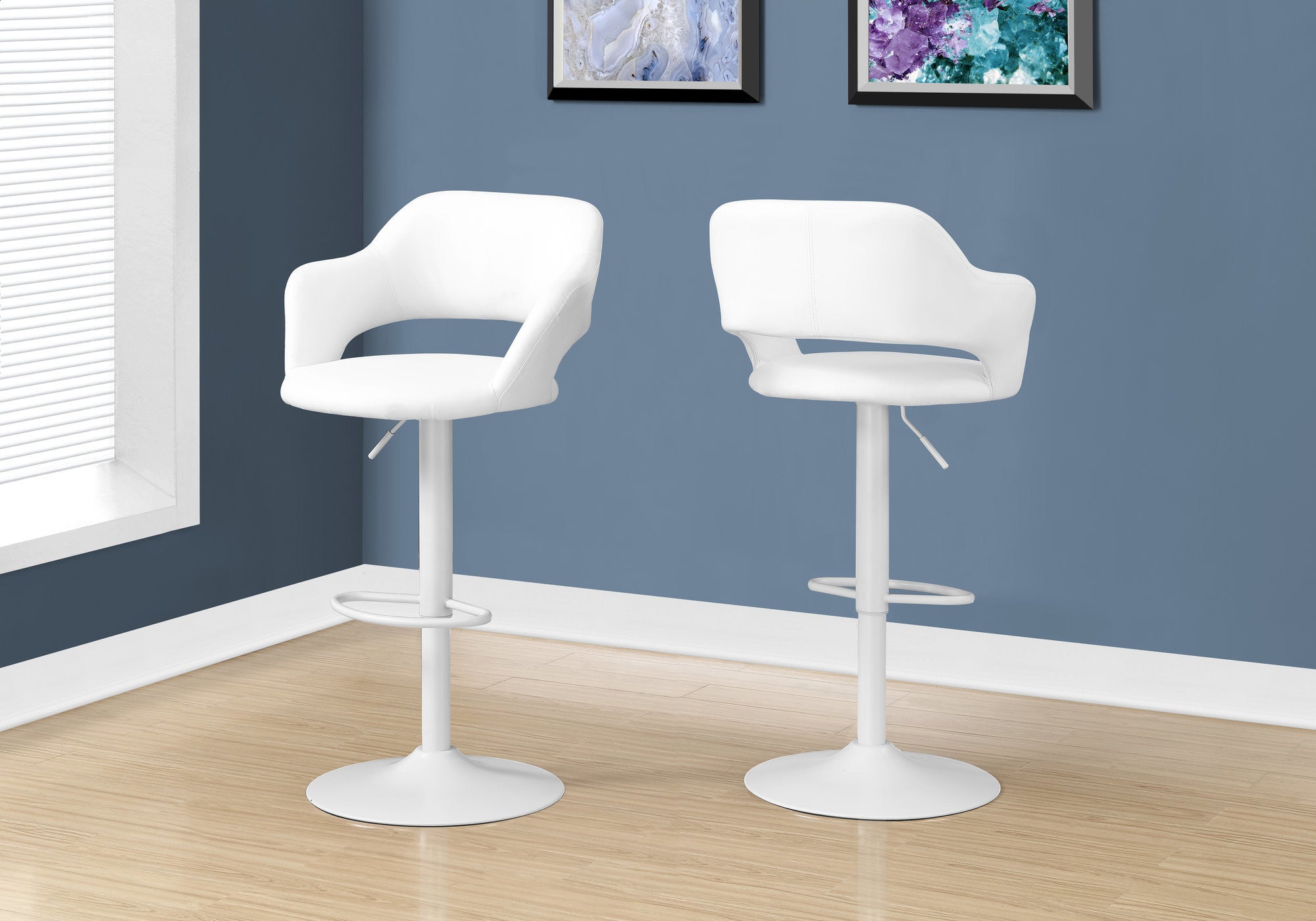 White Metal Low Back Bar Height Bar Chair