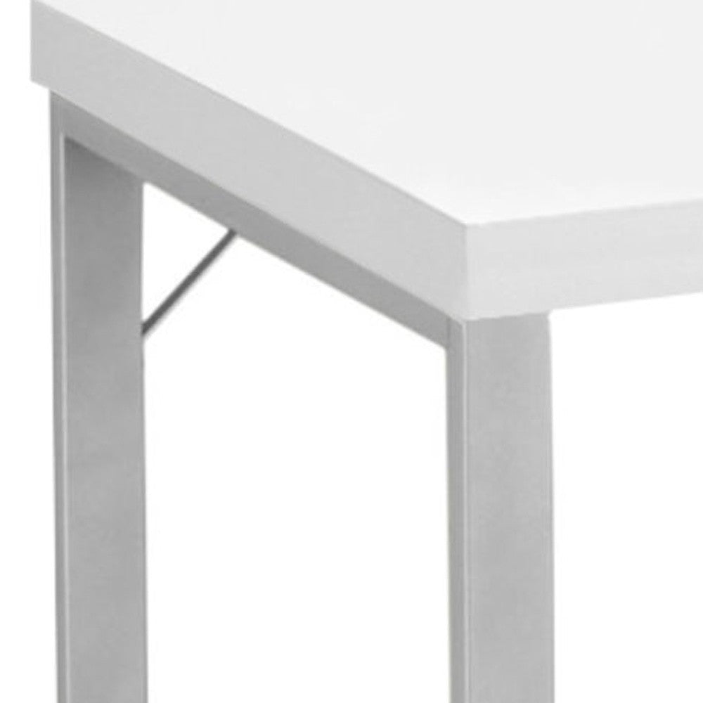 47" White and Silver Computer Desk